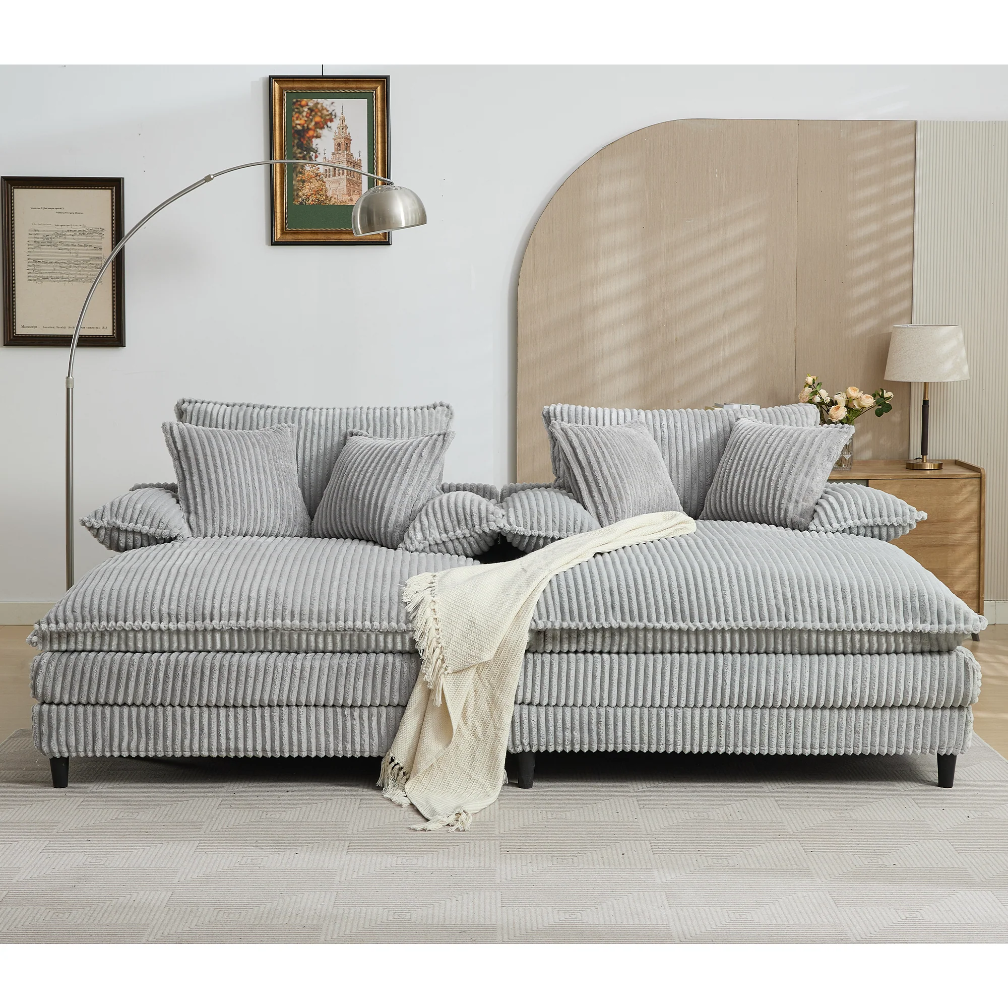 109" W Oversized Double Lounge Chaise Sofa - Image 7