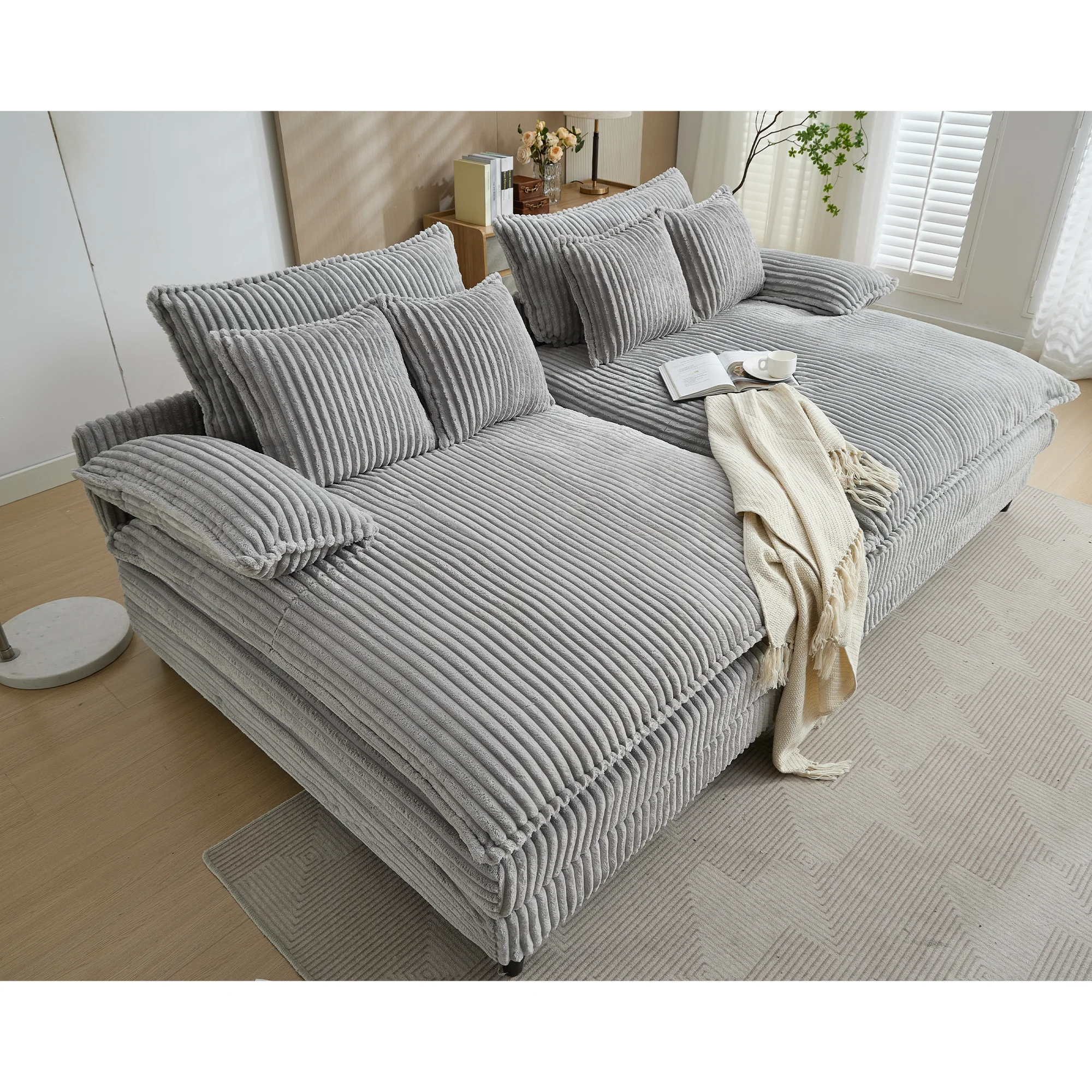 109" W Oversized Double Lounge Chaise Sofa - Image 8