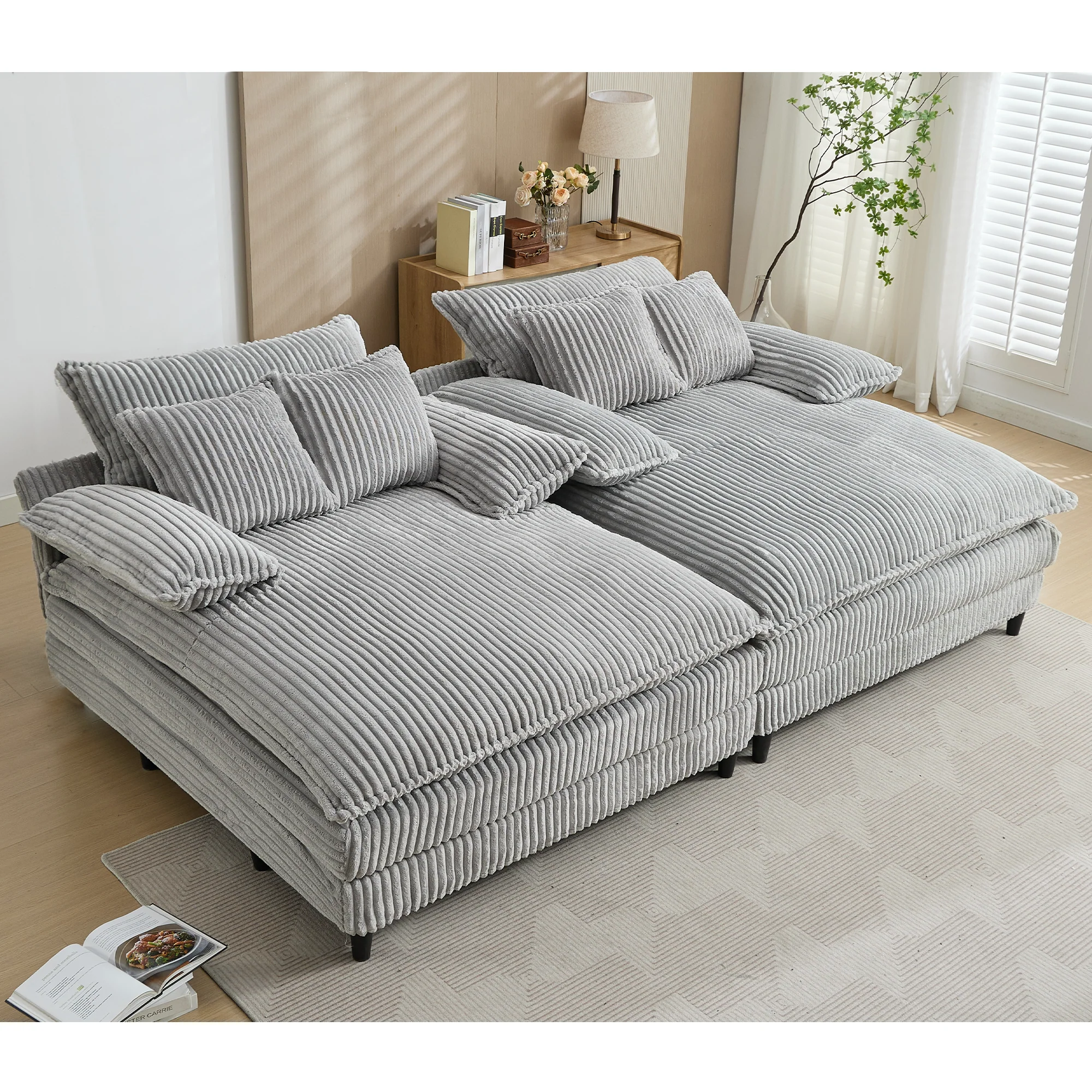 109" W Oversized Double Lounge Chaise Sofa - Image 9