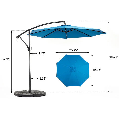 10ft Offset Hanging Market Patio Umbrella with Easy Tilt Adjustment - Image 6