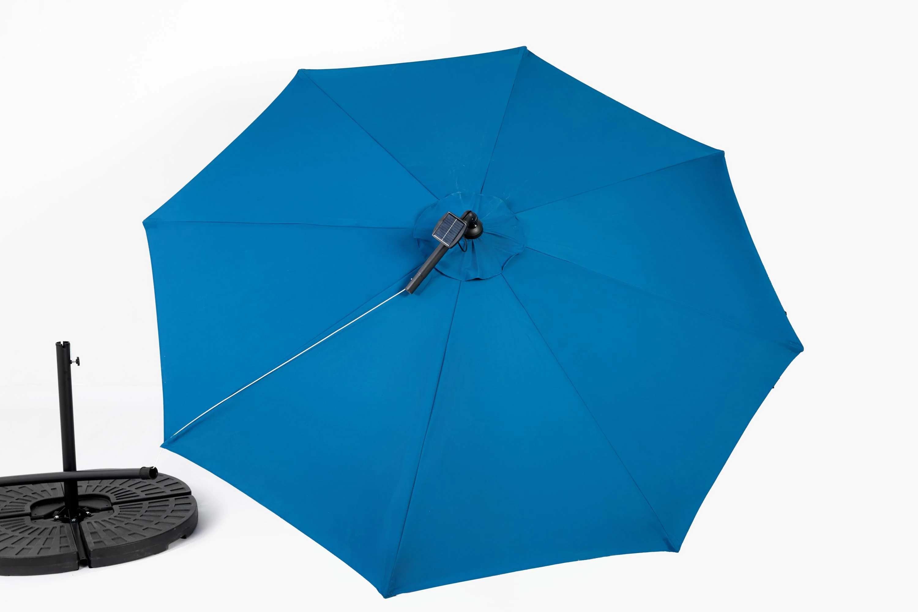 10ft Solar LED Offset Hanging Market Patio Umbrella (Dark Blue) - Image 10