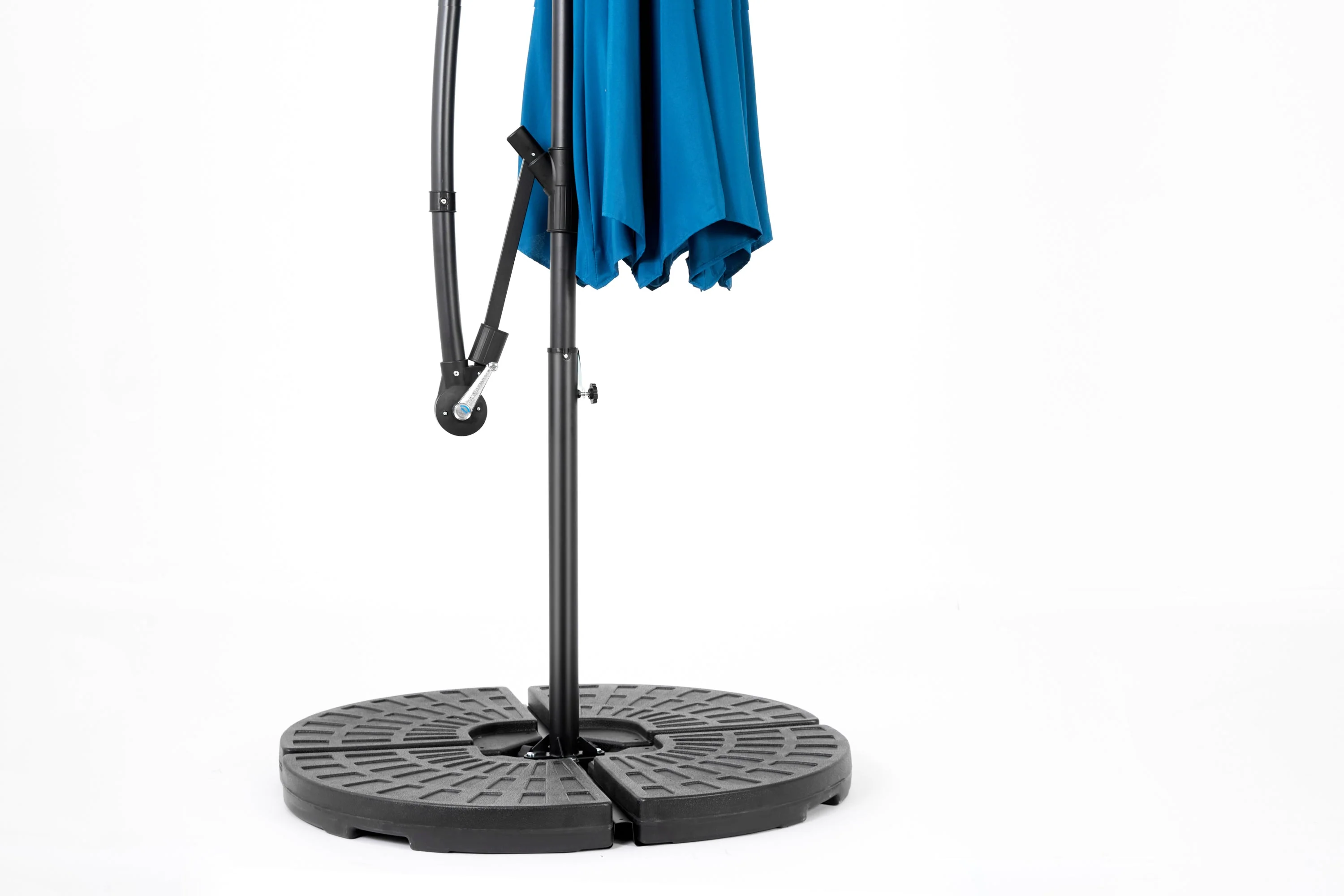 10ft Solar LED Offset Hanging Market Patio Umbrella (Dark Blue) - Image 12