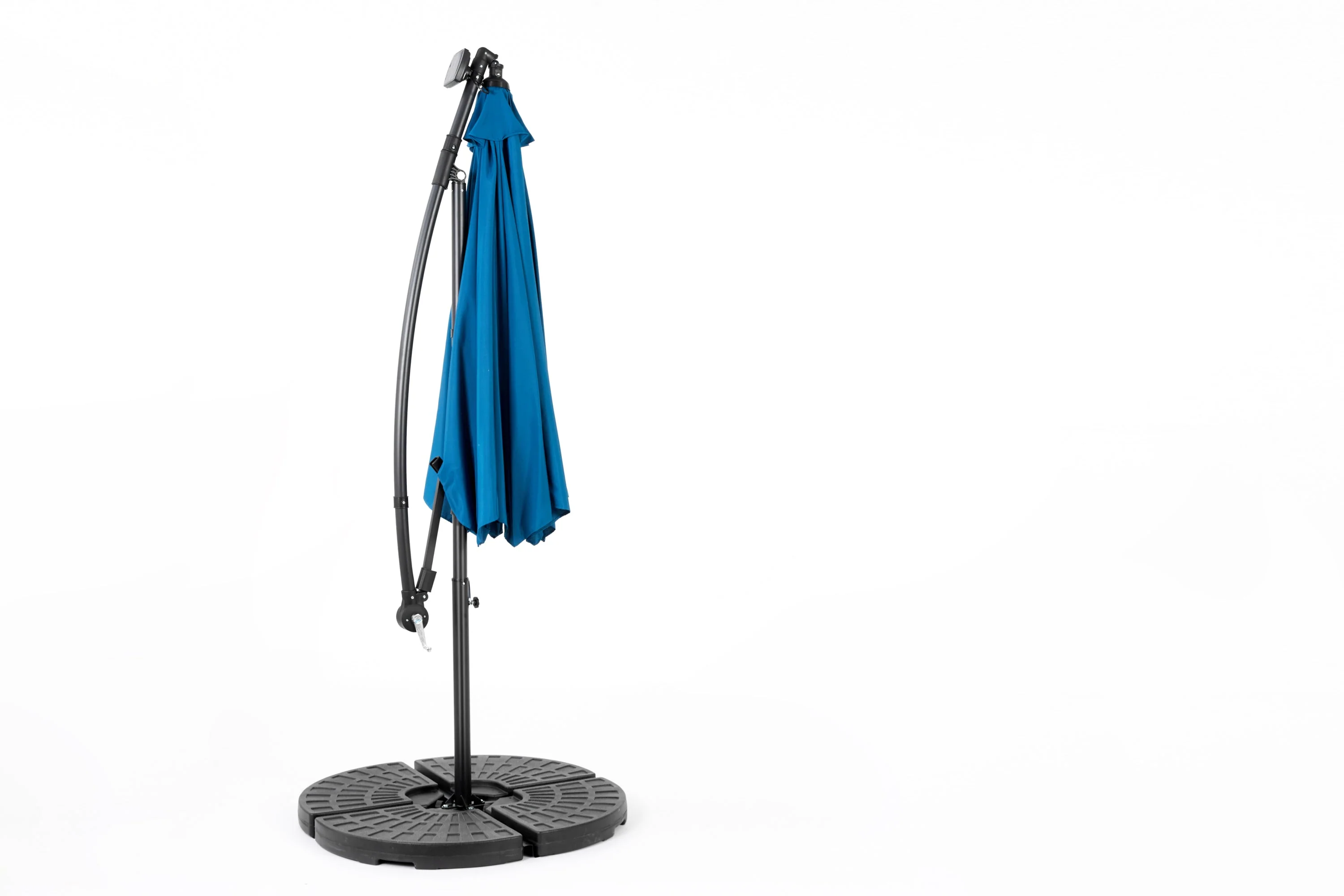 10ft Solar LED Offset Hanging Market Patio Umbrella (Dark Blue) - Image 13
