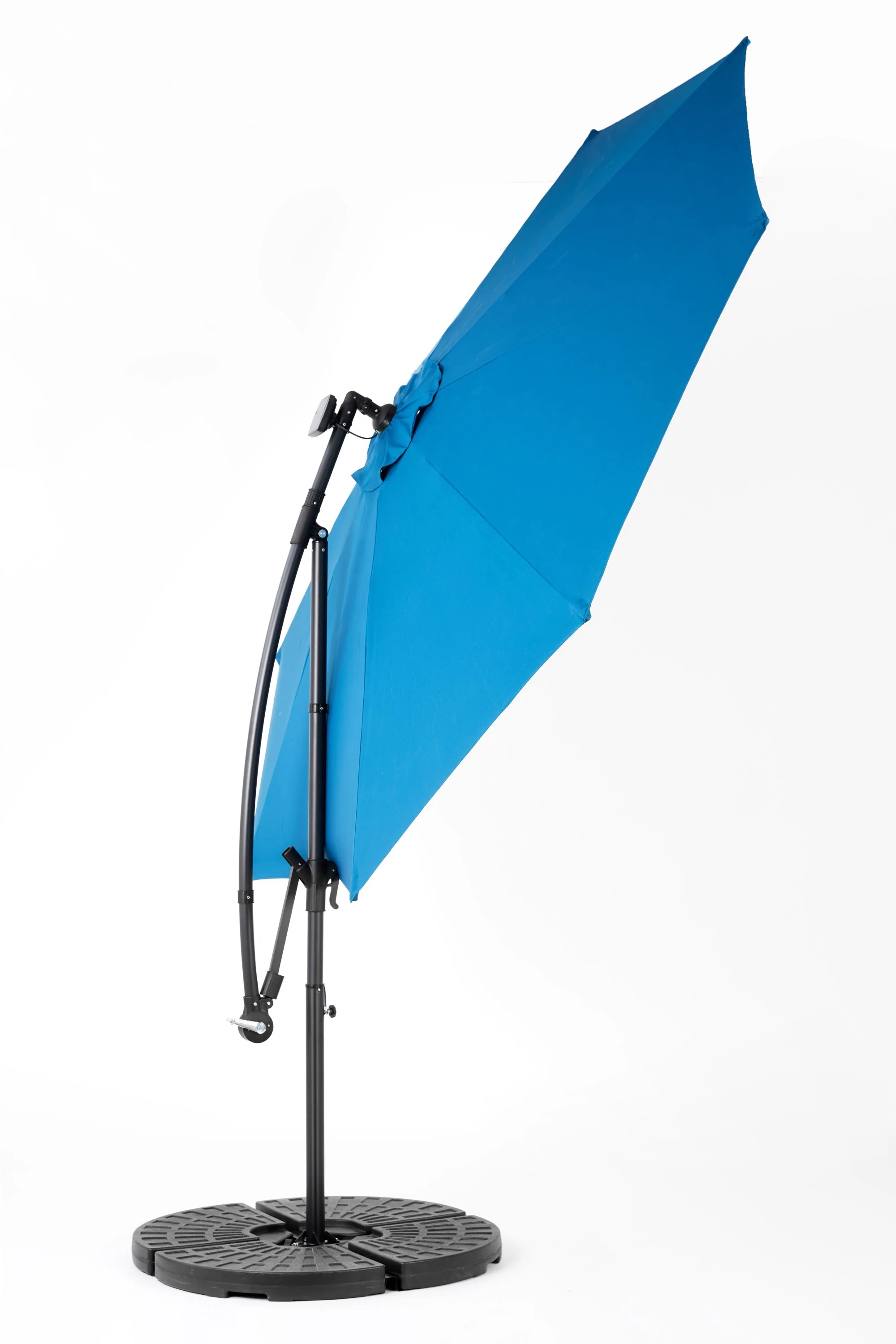 10ft Solar LED Offset Hanging Market Patio Umbrella (Dark Blue) - Image 5