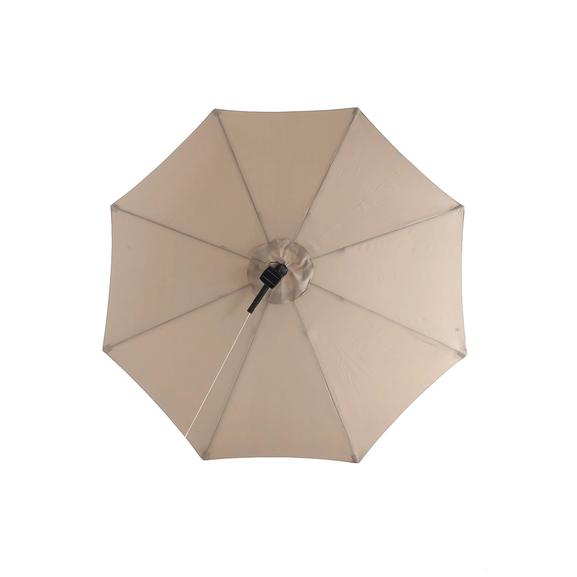 10ft Solar LED Offset Hanging Market Patio Umbrella (Khaki) - Image 14