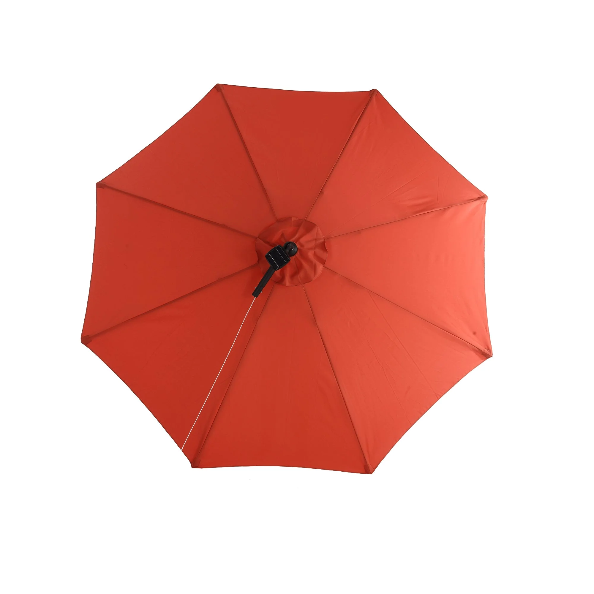 10ft Solar LED Offset Hanging Market Patio Umbrella (Orange) - Image 12