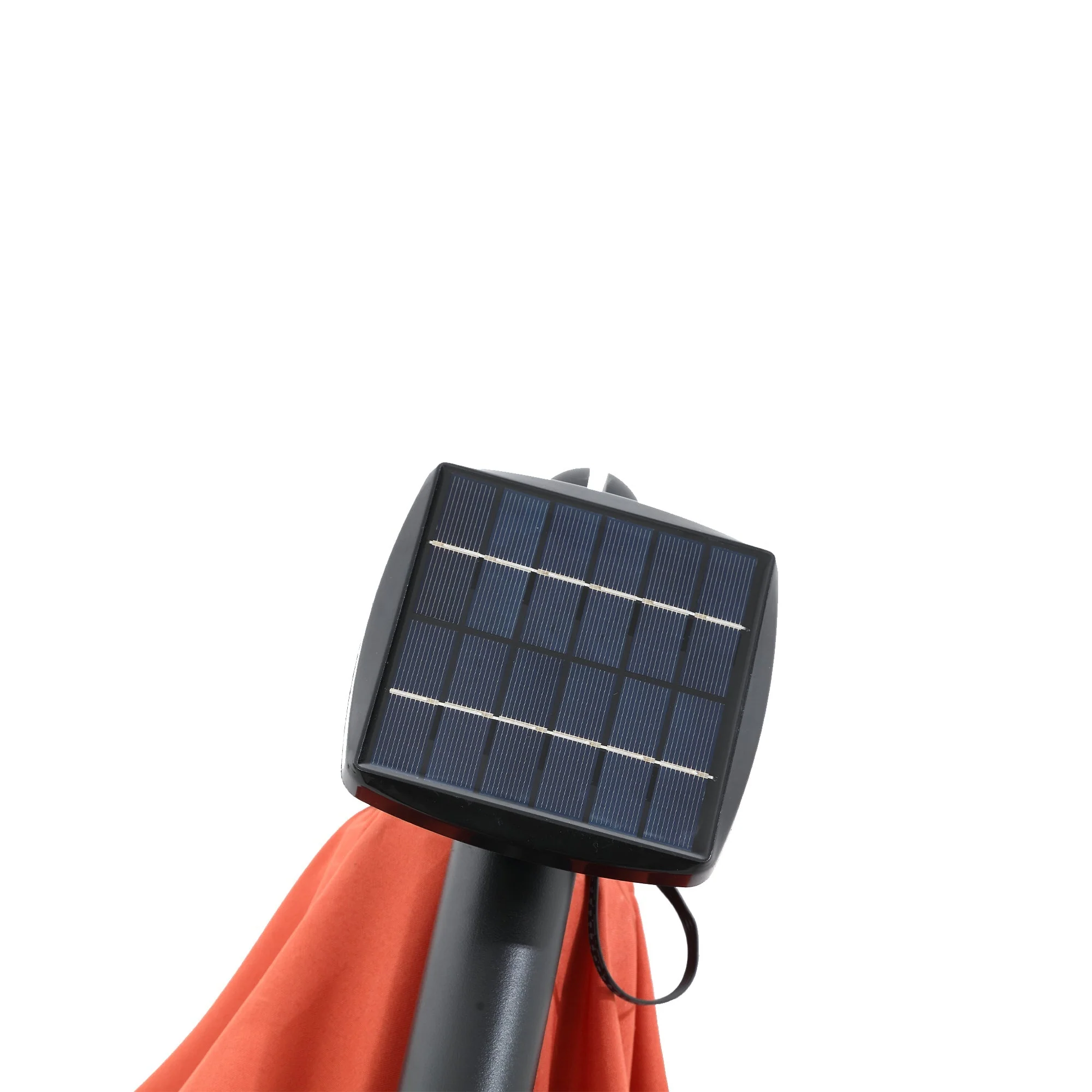 10ft Solar LED Offset Hanging Market Patio Umbrella (Orange) - Image 13