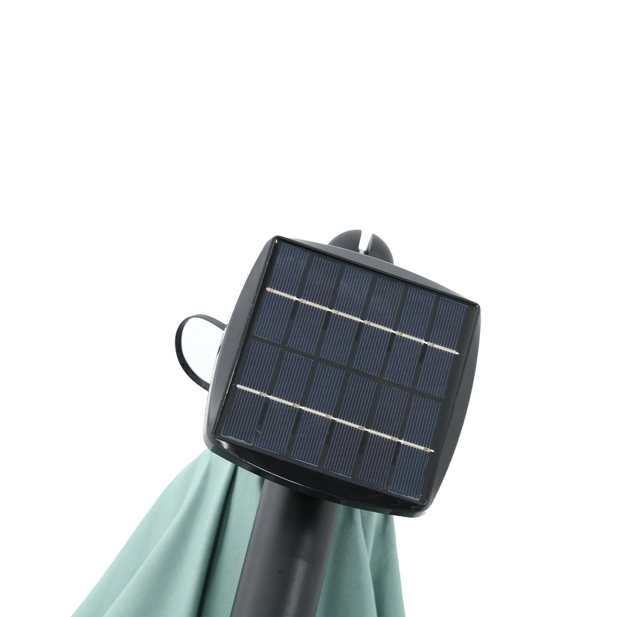 10ft Solar LED Offset Hanging Patio Umbrella (Light Green) - Image 8