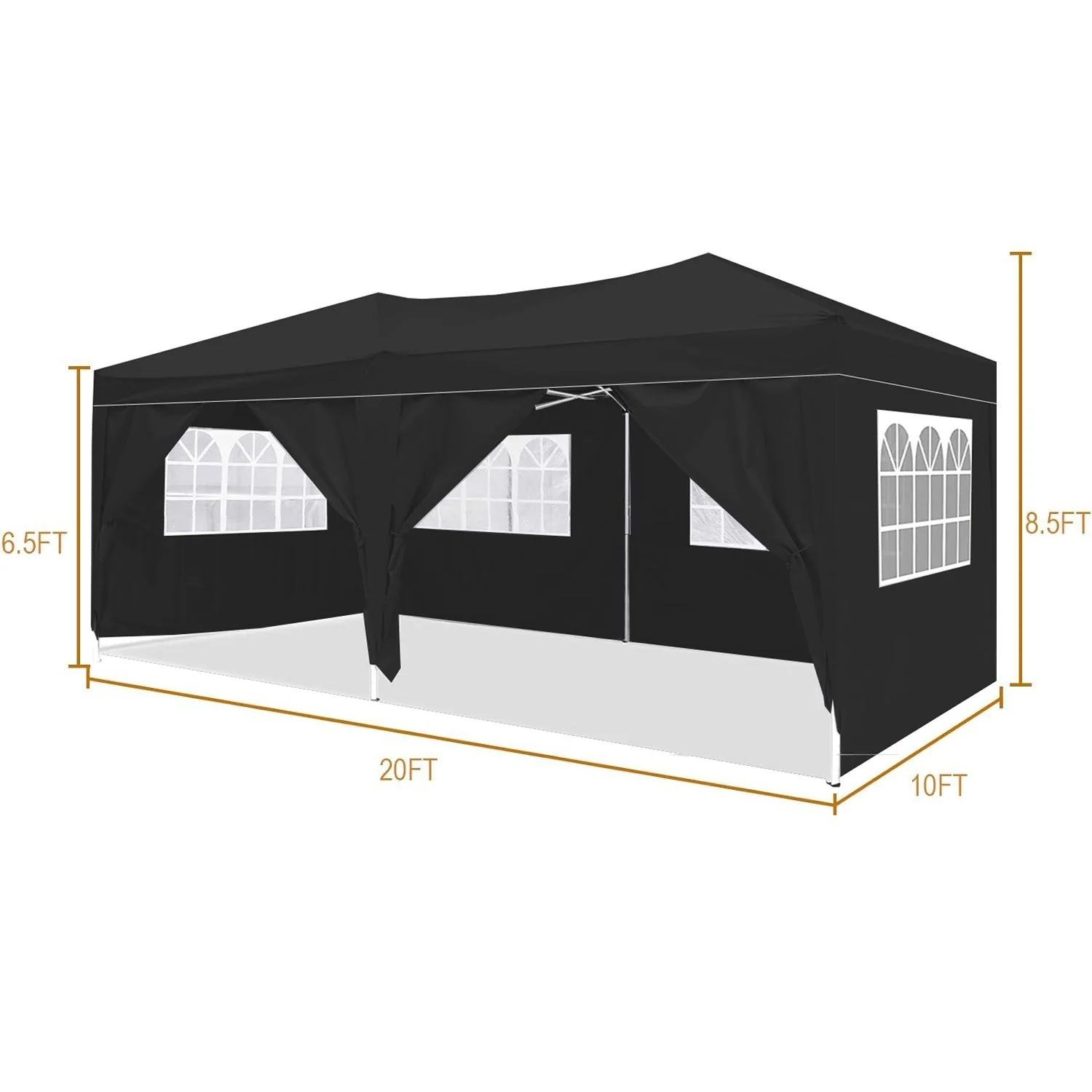 10'x20' Folding Canopy with 6 Removable Sidewalls Outdoor Shelter - Image 5