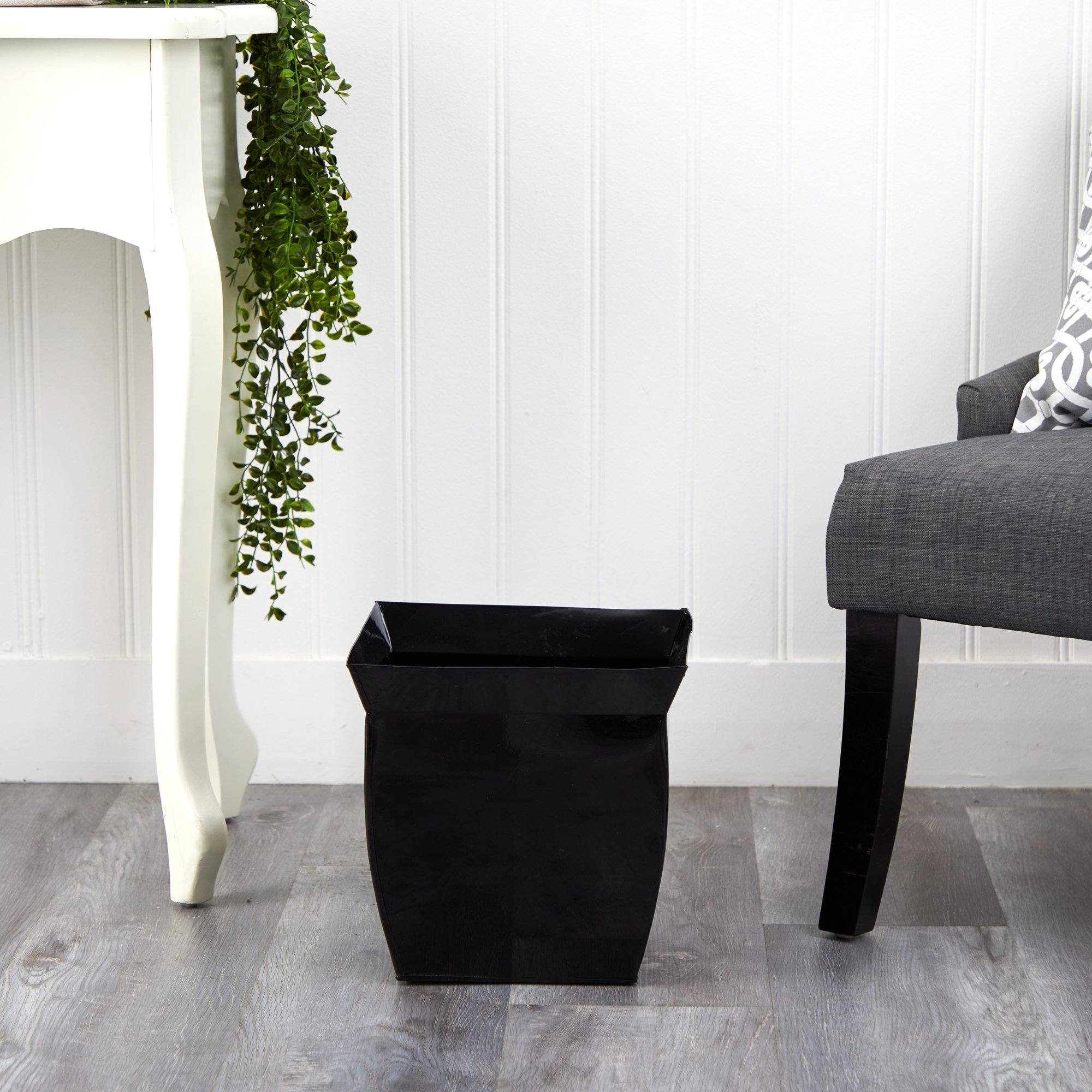 11.75” Fluted Metal Square Planter - Image 3