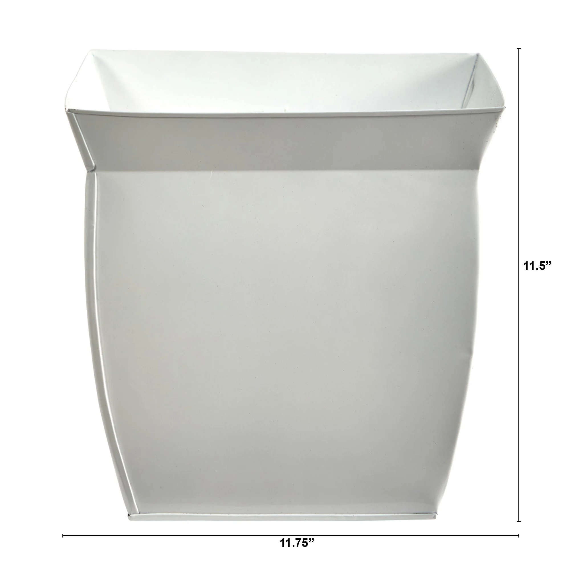 11.75” Fluted Metal Square Planter - Image 5