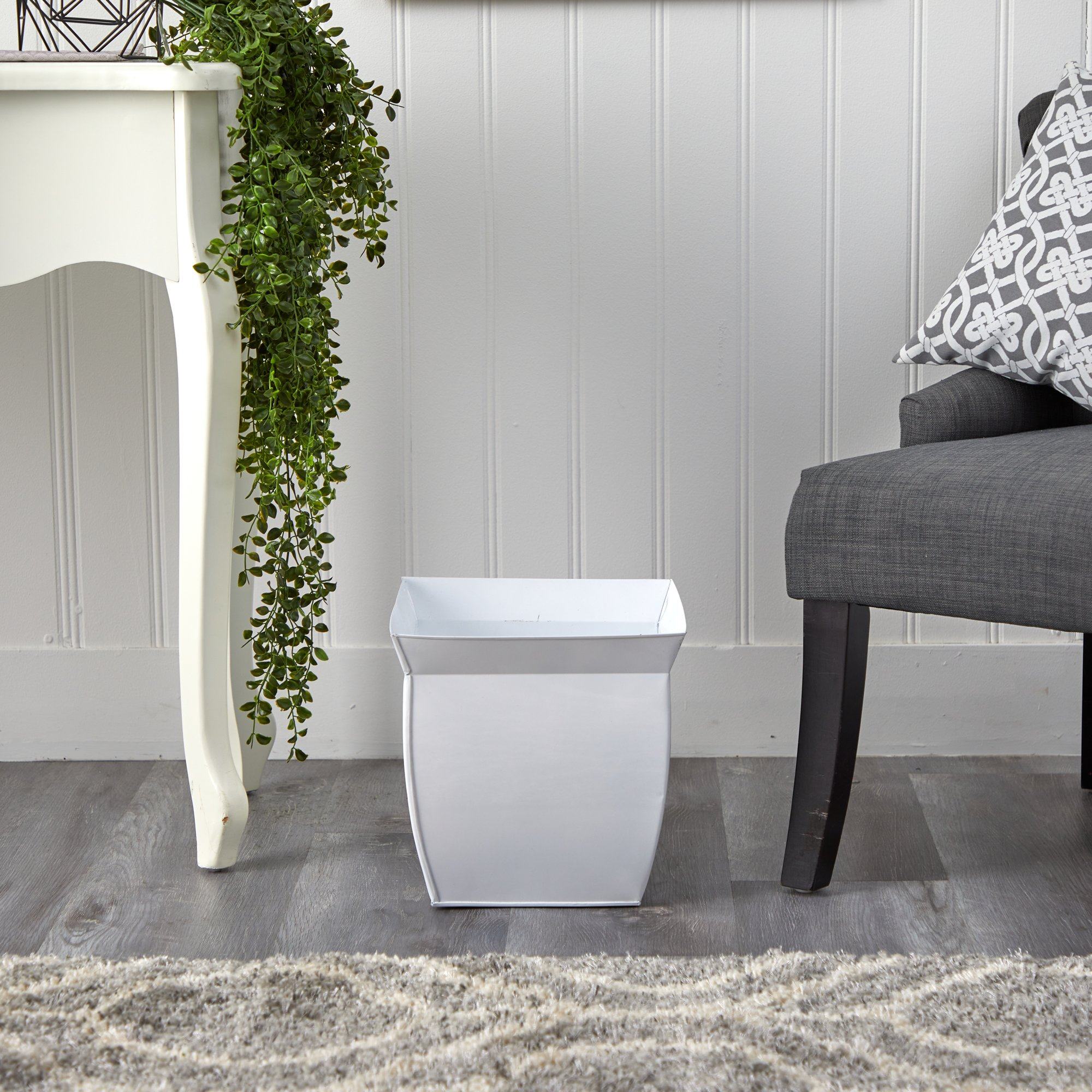 11.75” Fluted Metal Square Planter - Image 6
