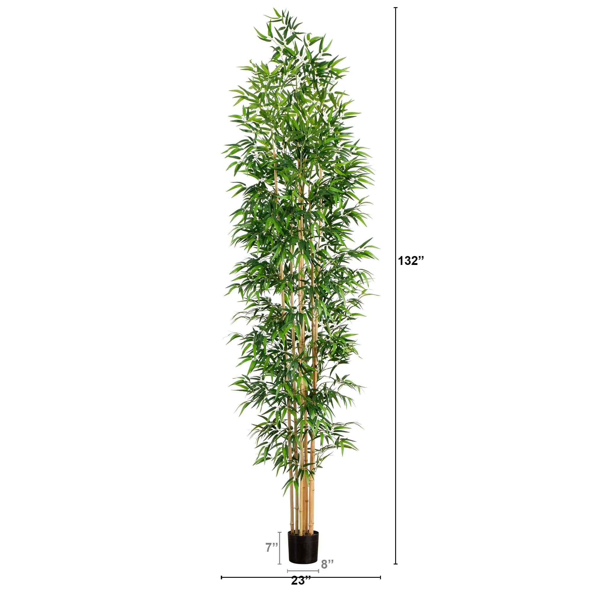 11’ Artificial Bamboo Tree with Real Bamboo Trunks - Image 4