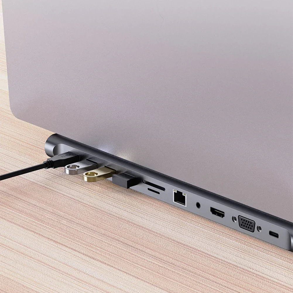 11 in 1 USB C Docking Station 4K HDMI VGA Ethernet 100W PD Hub for Laptop - Image 4