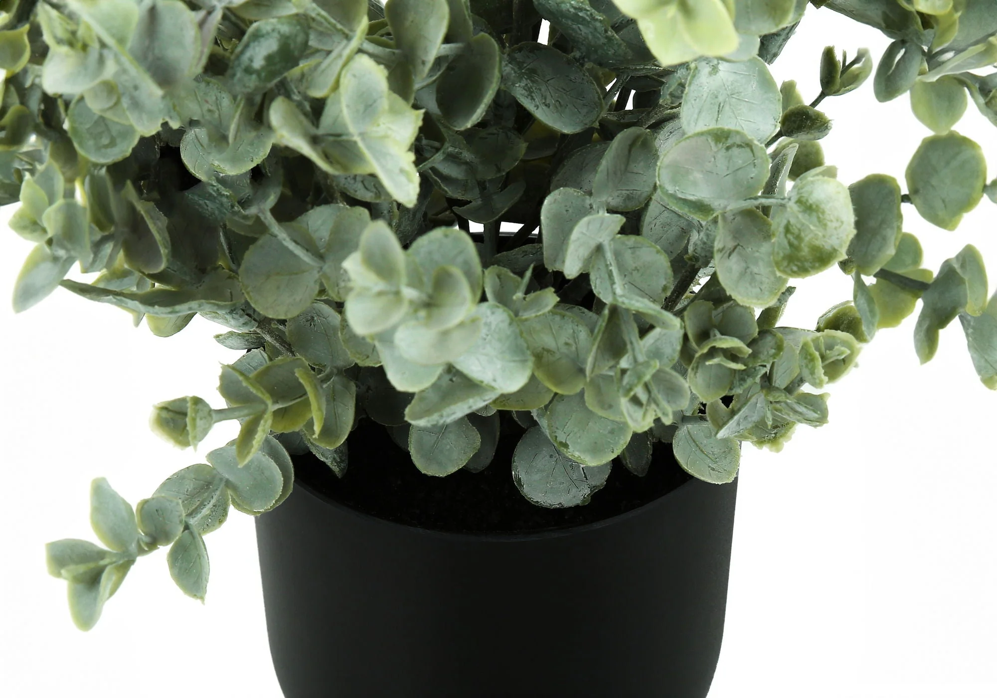 11" Tall, Artificial Plant, Eucalyptus Grass, Indoor, Faux, Fake, Table, Greenery, Potted, Decorative (Set of 2) - Green / Black - Image 4