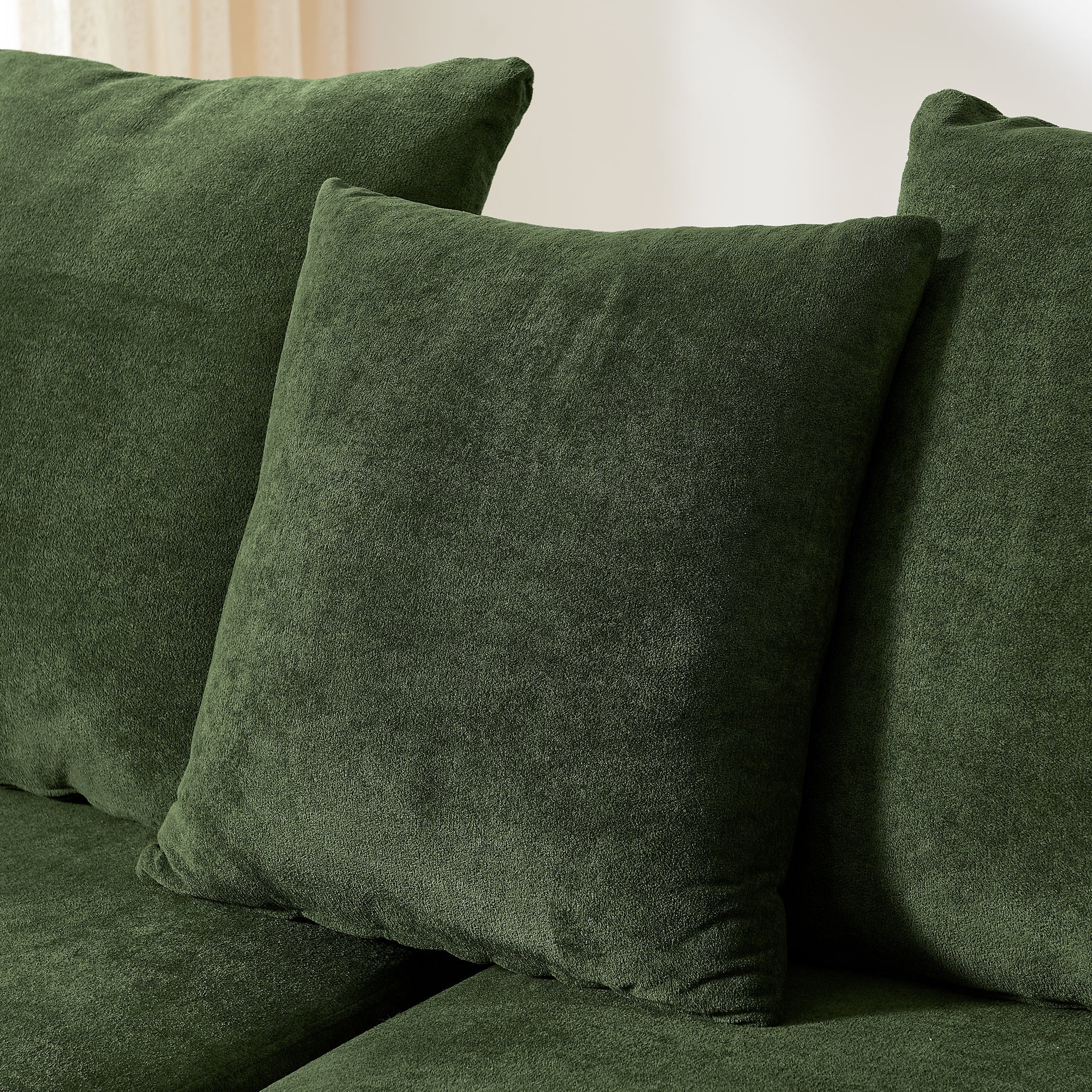 110.25x67'' Modern Upholstered L-Shape Sectional Sofa Velvet Green - Image 6