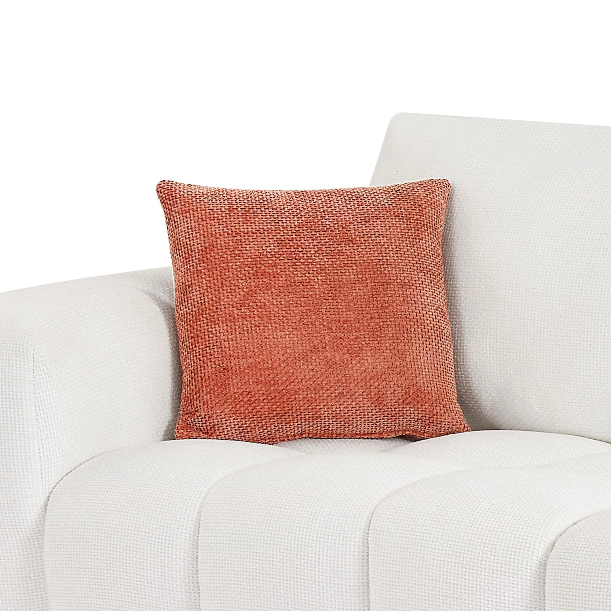 111.81 Inch Sectional Sofa Couch Fabric Couch in White - Image 5