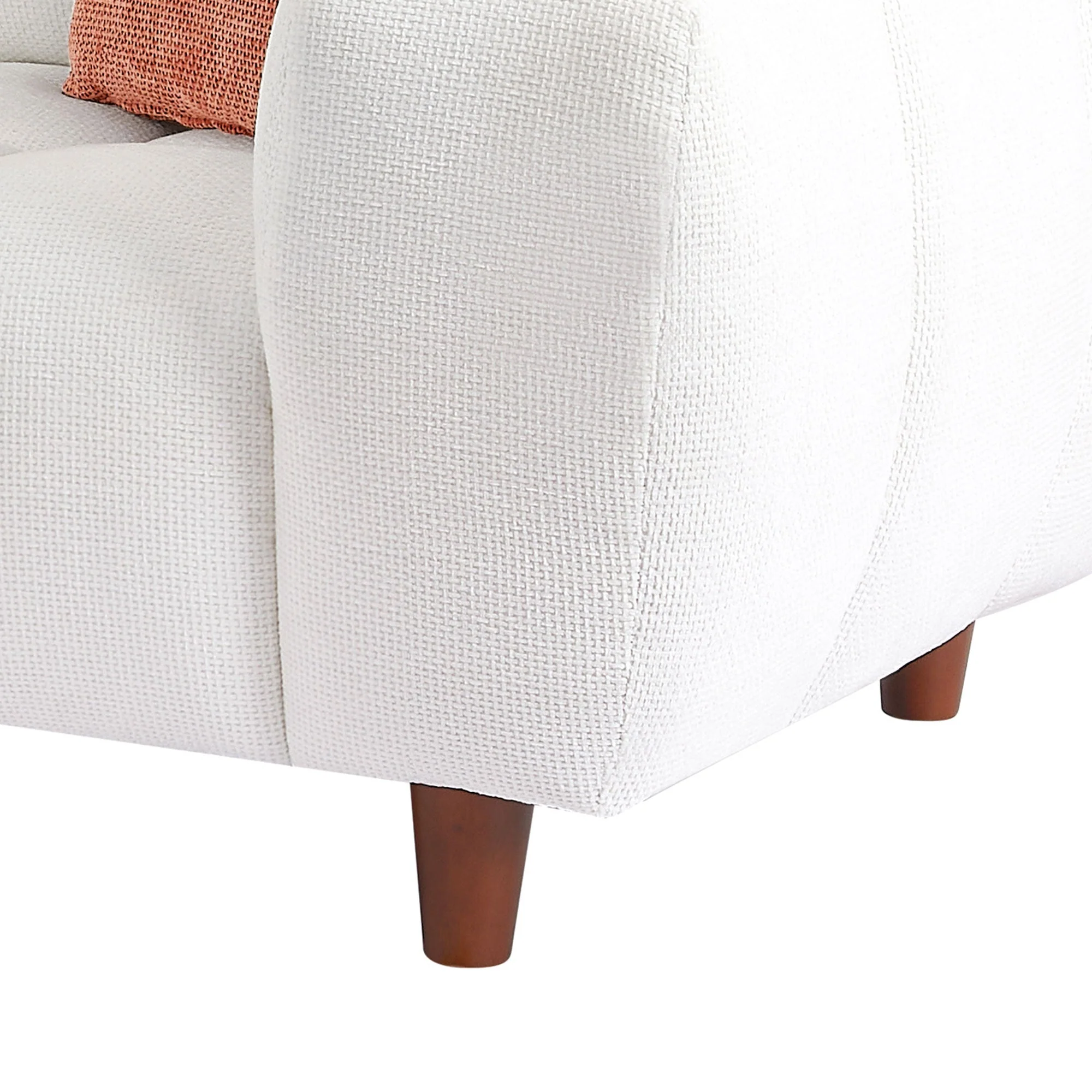 111.81 Inch Sectional Sofa Couch Fabric Couch in White - Image 6