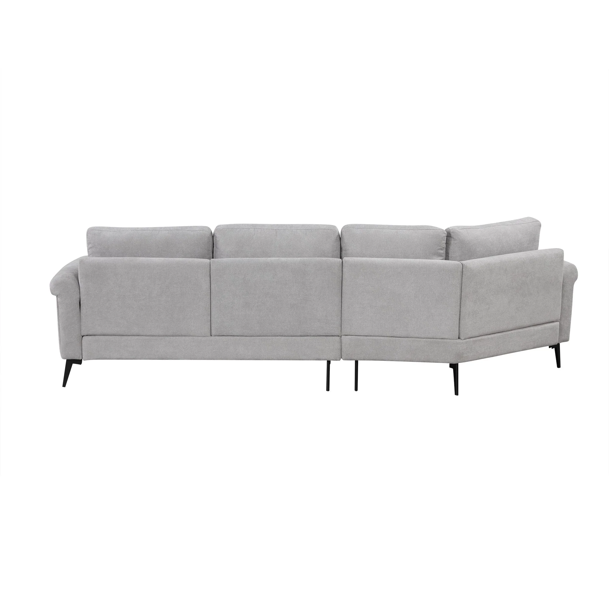 111" Upholstered 3-Seater Sofa with Curved Design and Two Printed Pillows - Image 15