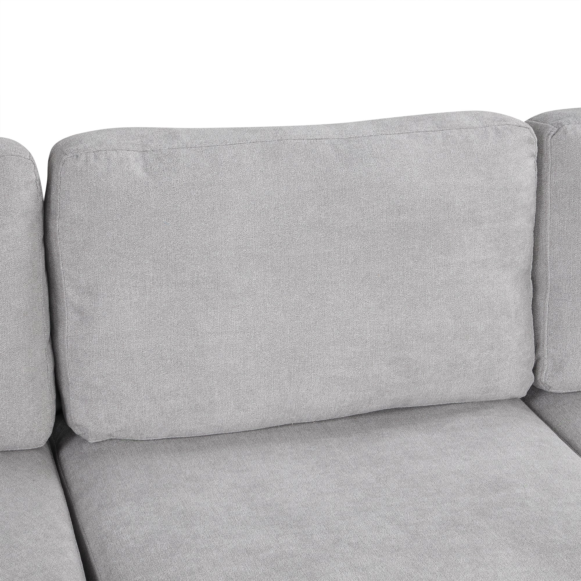 111" Upholstered 3-Seater Sofa with Curved Design and Two Printed Pillows - Image 20