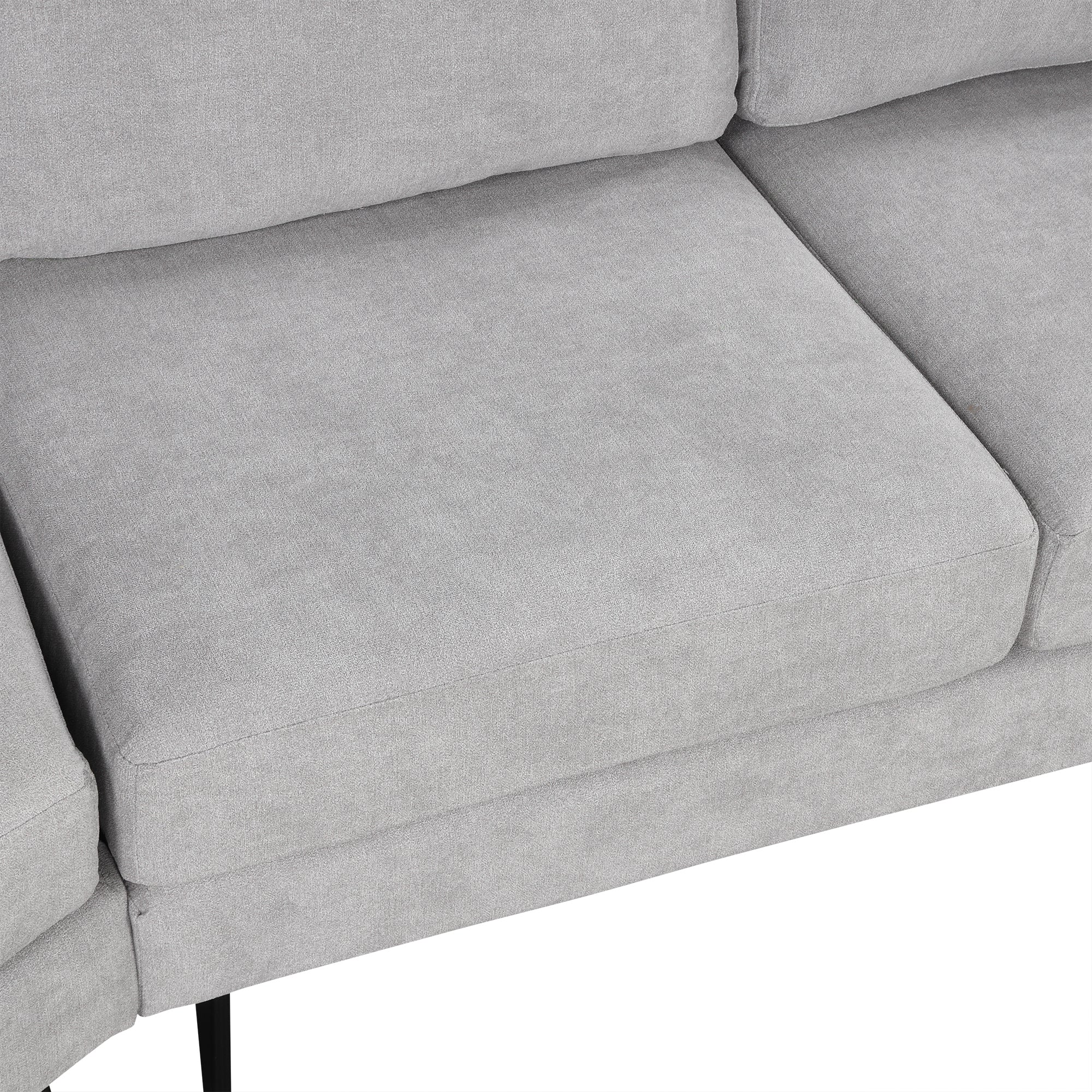 111" Upholstered 3-Seater Sofa with Curved Design and Two Printed Pillows - Image 23