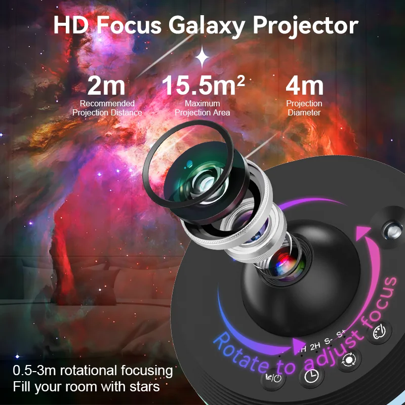 12-in-1 Galaxy Star Projector Night Light Planetarium Space Lamp Kids Room - Image 3