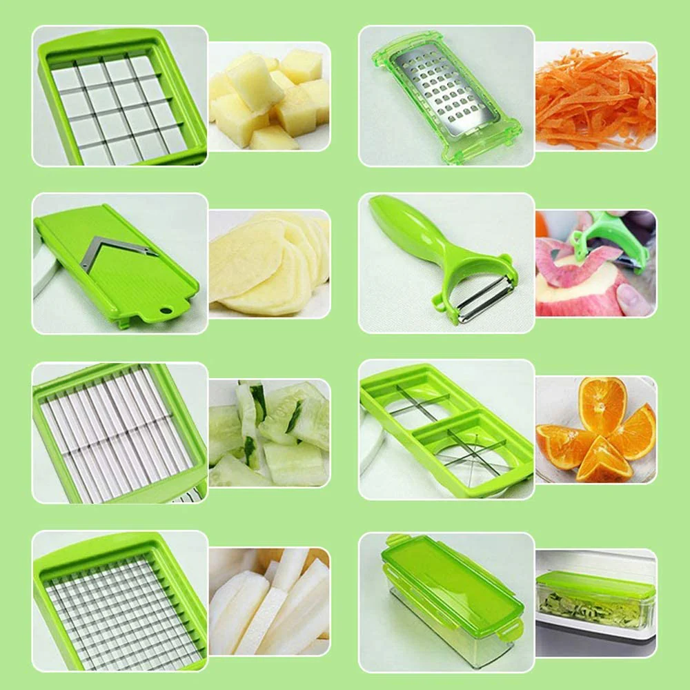 12-in-1 Vegetable Slicer Chopper with Container Multi Blade Food Cutter - Image 4
