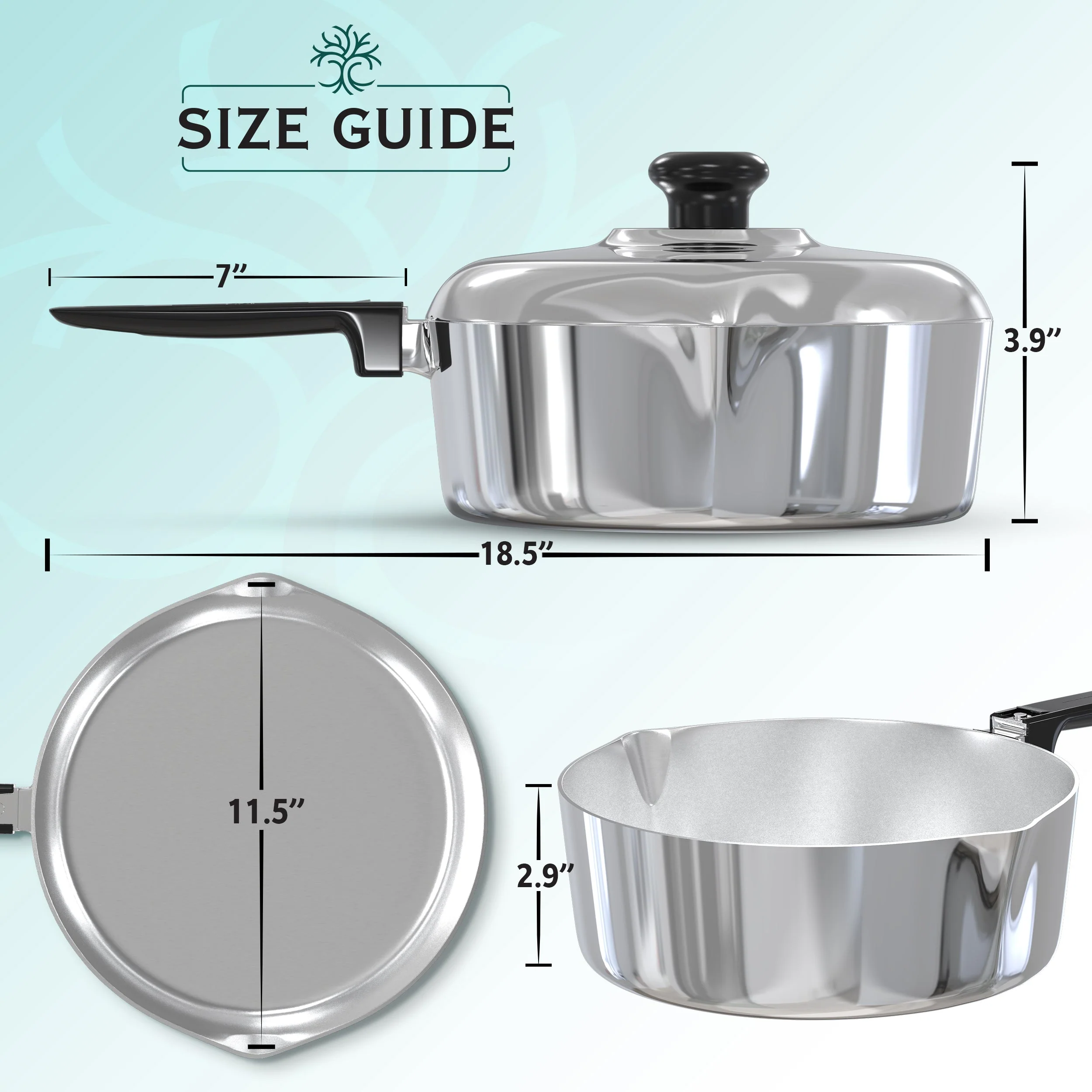 12 Inch Sauté Pan with Lid - Image 3