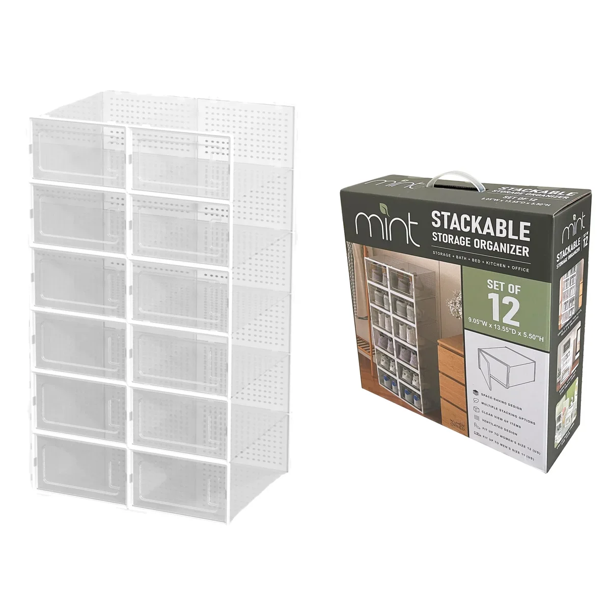 12 Pack of Plastic Stackable Shoe Boxes - Image 13