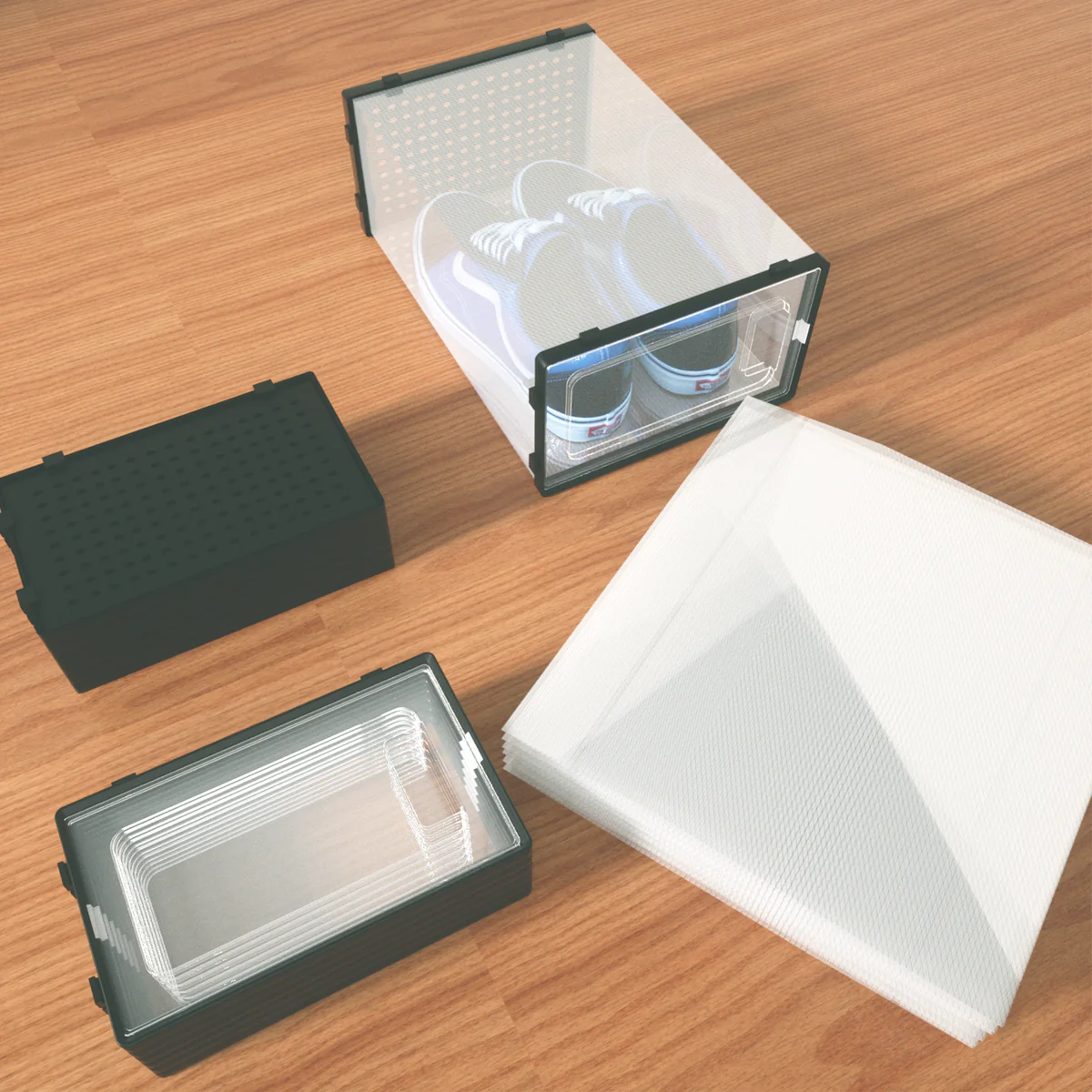 12 Pack of Plastic Stackable Shoe Boxes - Image 16