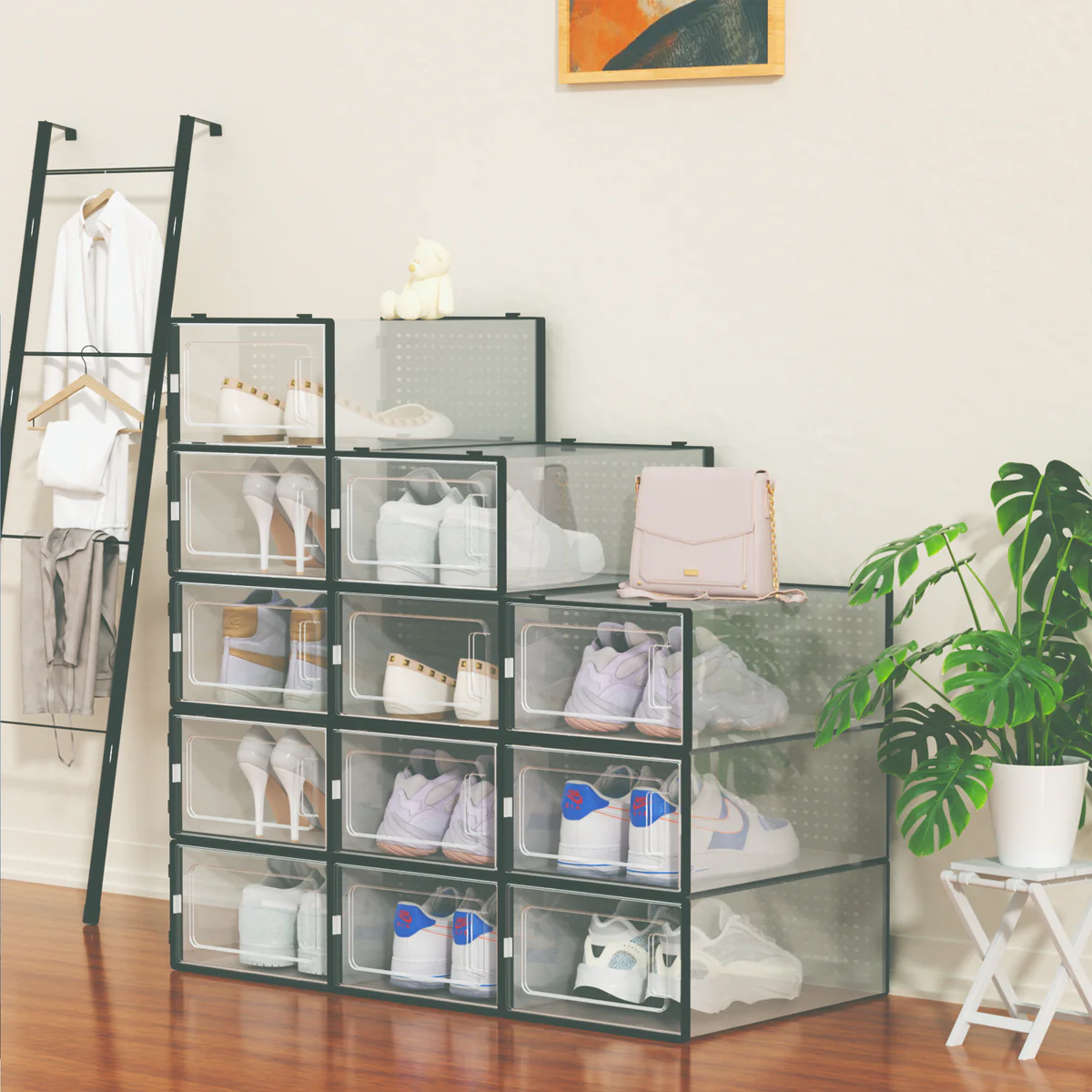 12 Pack of Plastic Stackable Shoe Boxes - Image 17