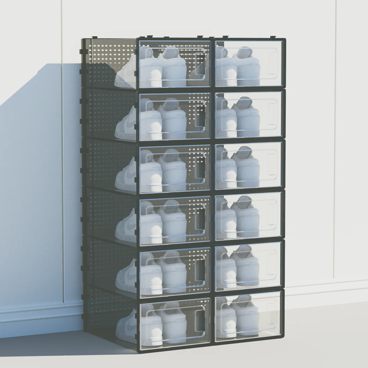 12 Pack of Plastic Stackable Shoe Boxes - Image 18