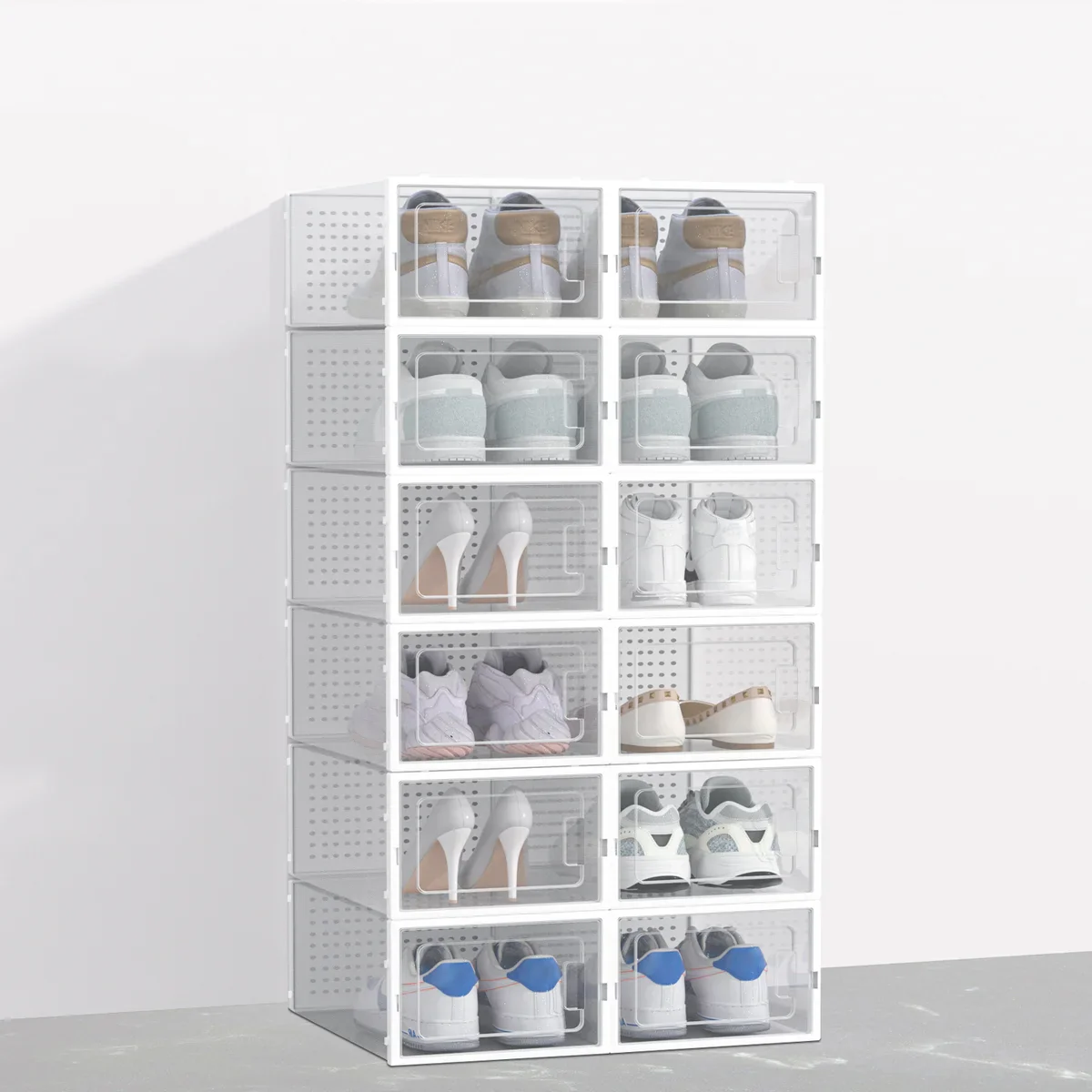 12 Pack of Plastic Stackable Shoe Boxes - Image 25