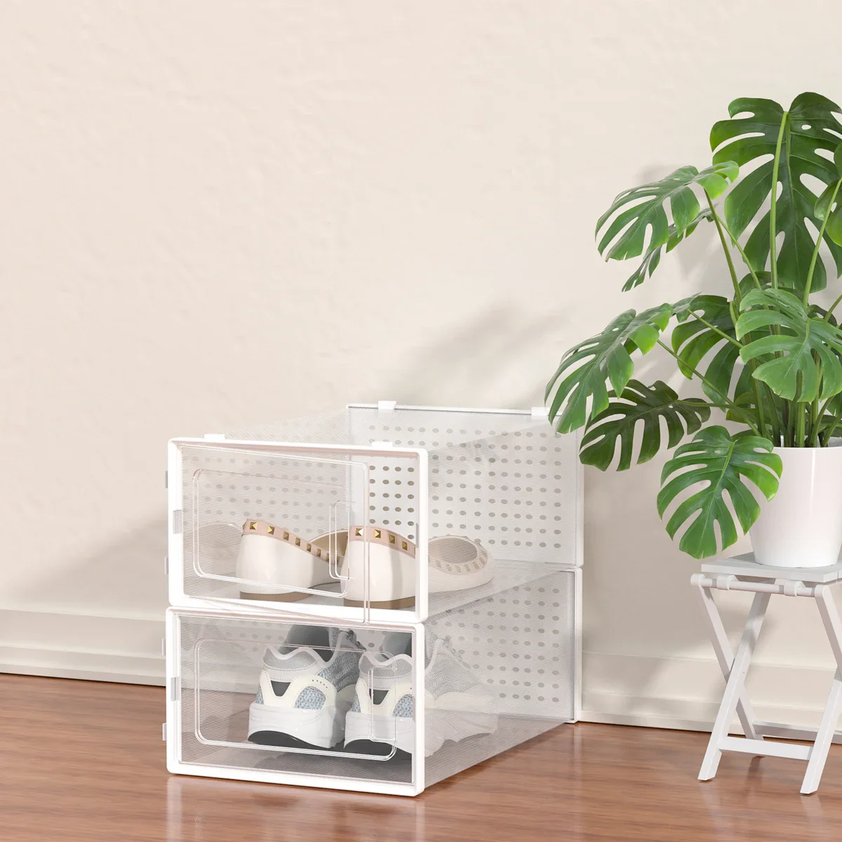 12 Pack of Plastic Stackable Shoe Boxes - Image 26