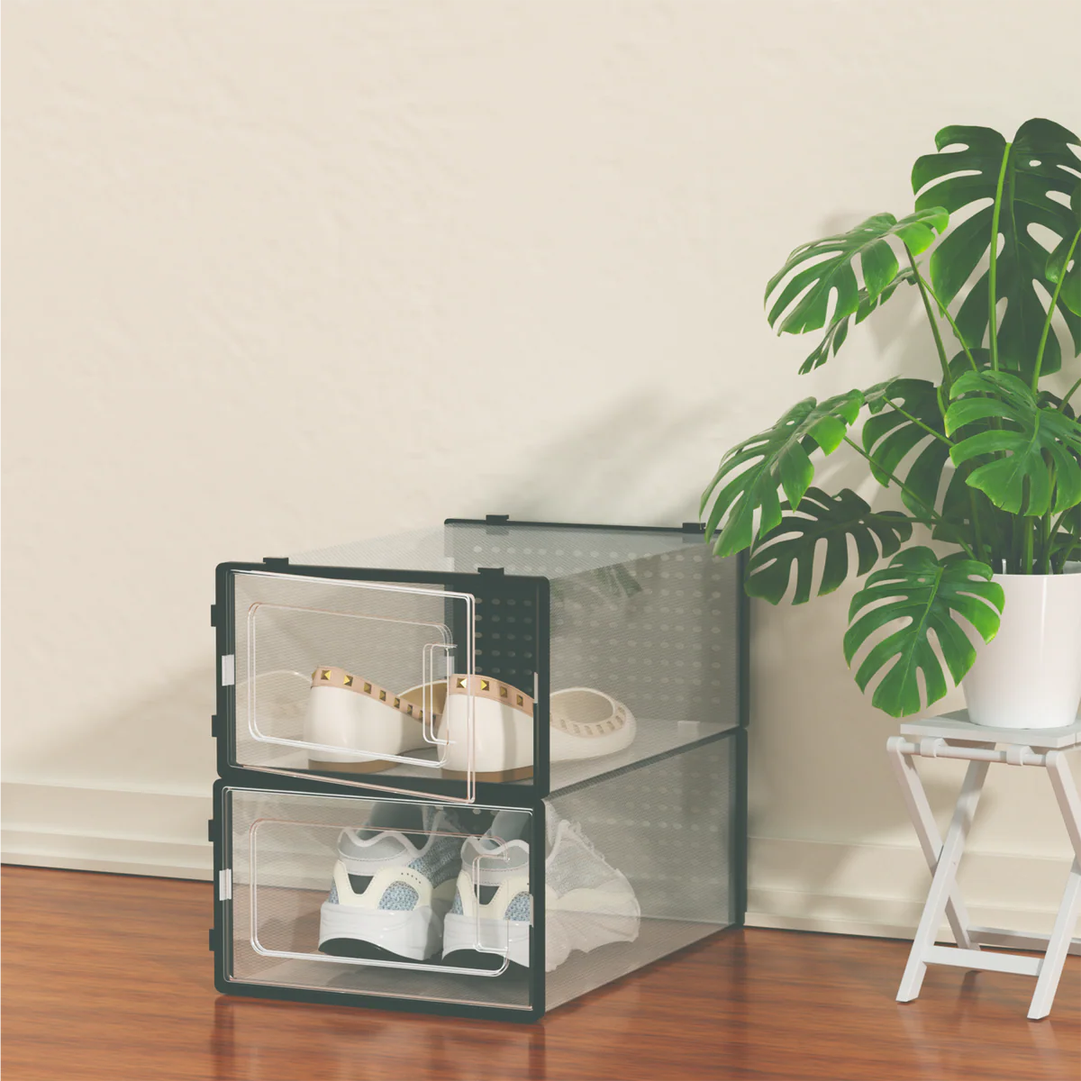 12 Pack of Plastic Stackable Shoe Boxes - Image 5