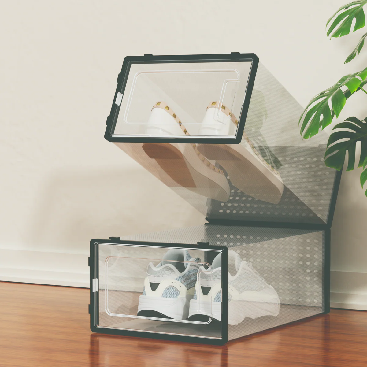 12 Pack of Plastic Stackable Shoe Boxes - Image 6