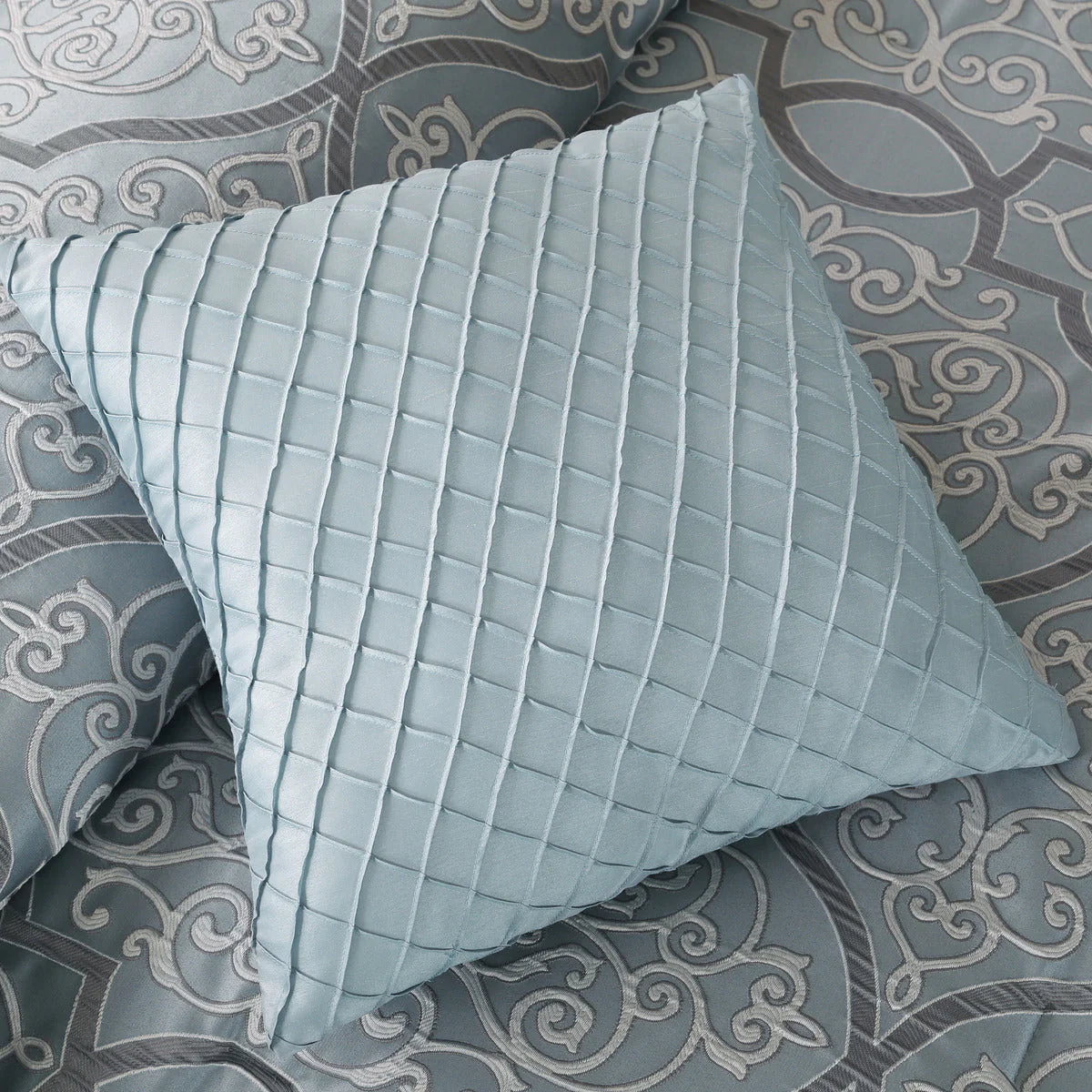12 Piece Comforter Set with Cotton Bed Sheets Blue King - Image 5