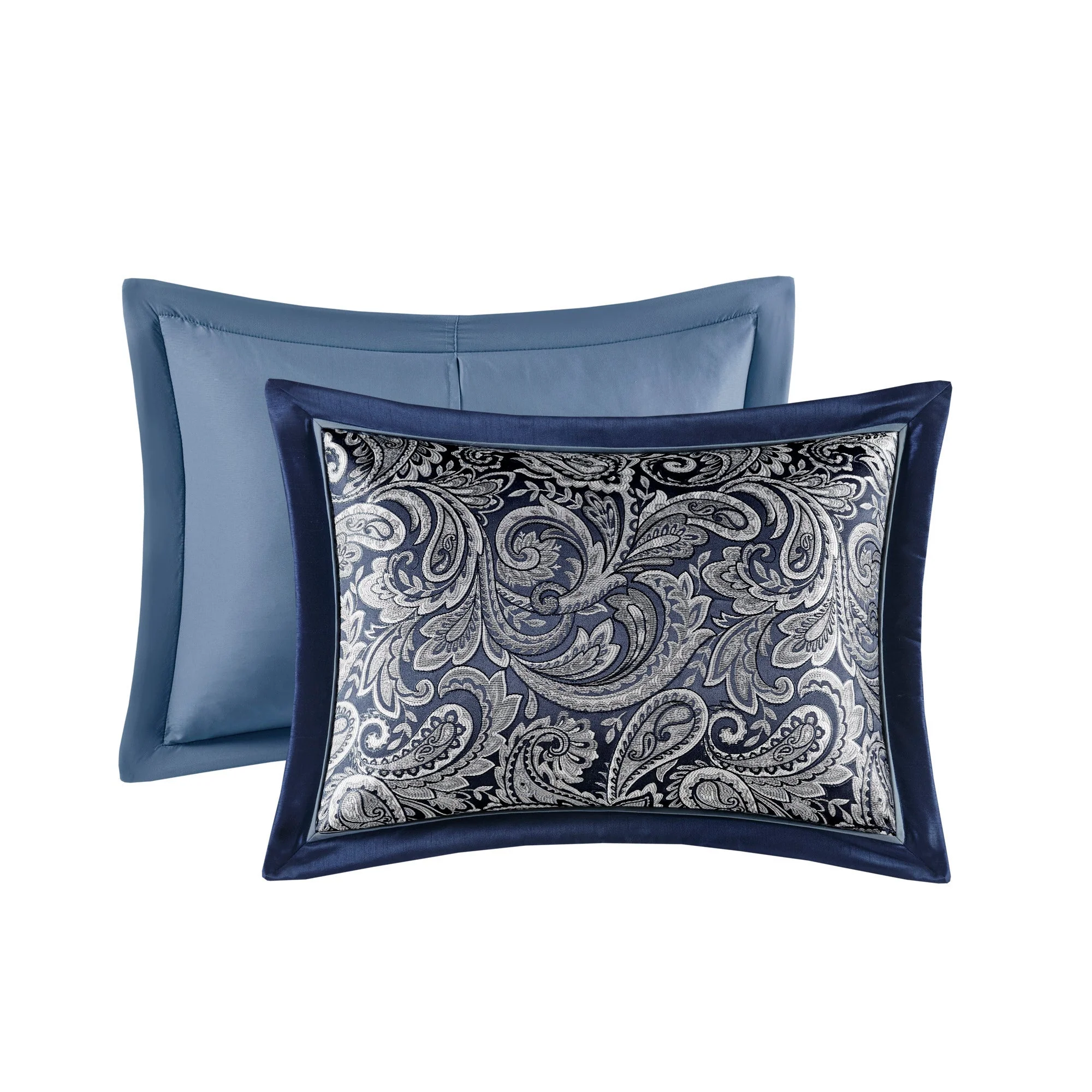 12 Piece Comforter Set with Cotton Bed Sheets Navy Cal King - Image 13