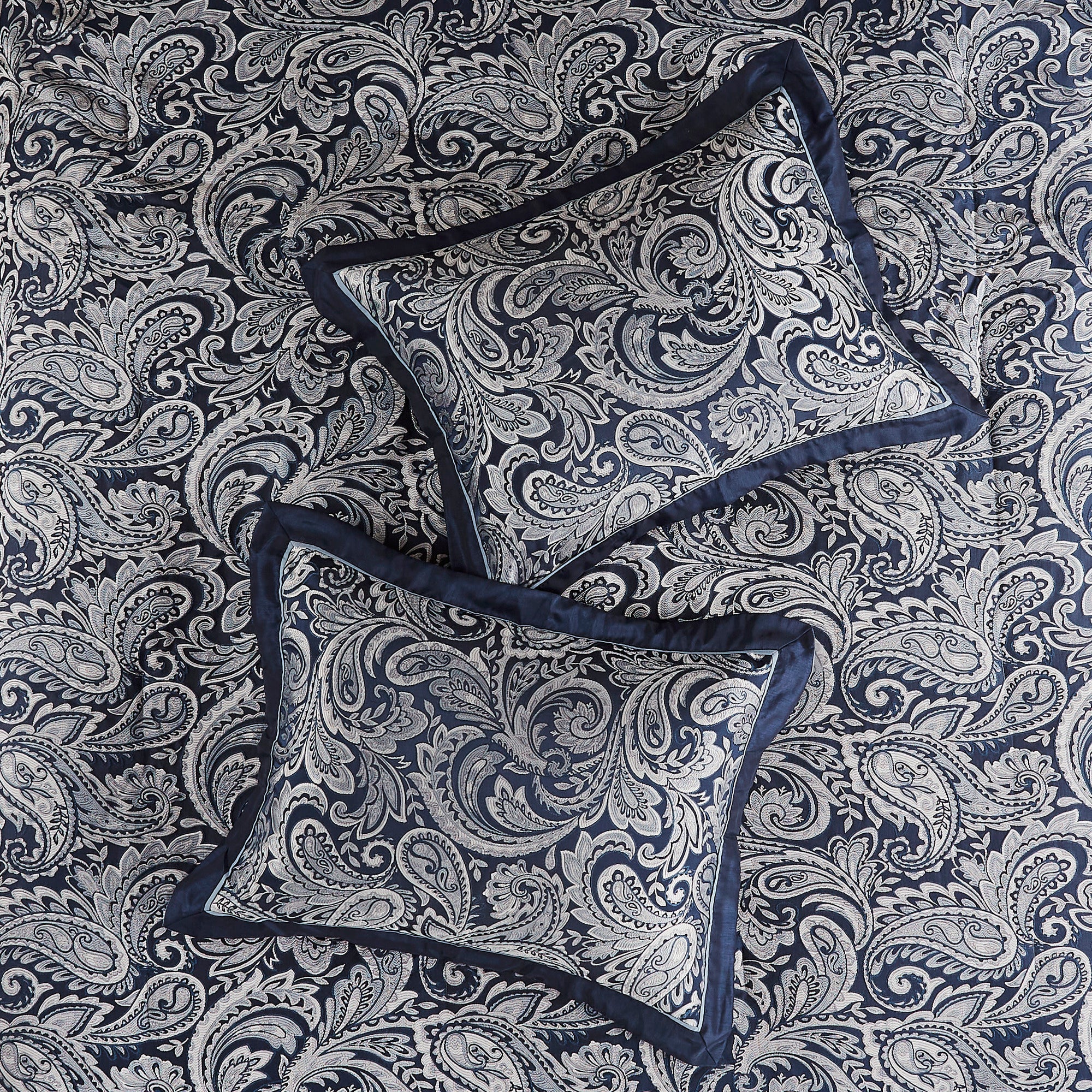 12 Piece Comforter Set with Cotton Bed Sheets Navy King - Image 12