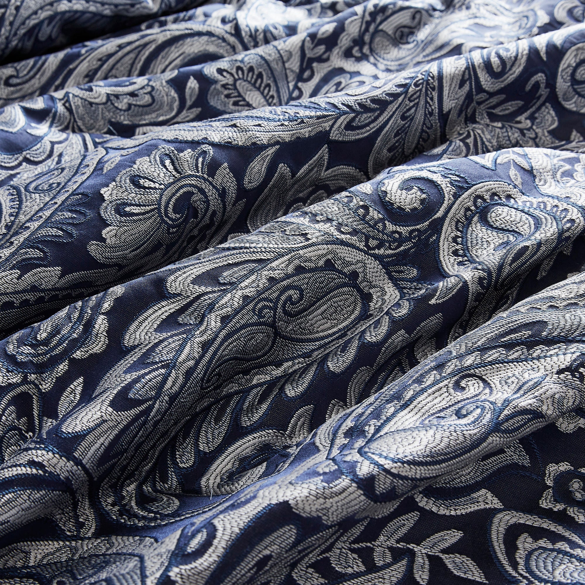 12 Piece Comforter Set with Cotton Bed Sheets Navy King - Image 17