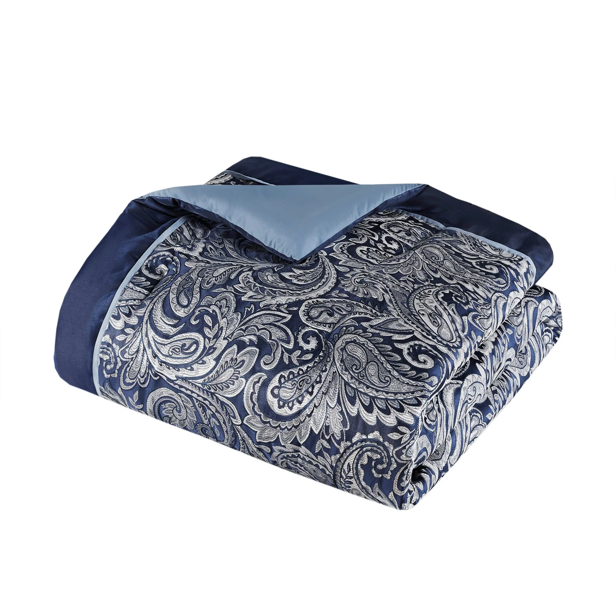 12 Piece Comforter Set with Cotton Bed Sheets Navy King - Image 21