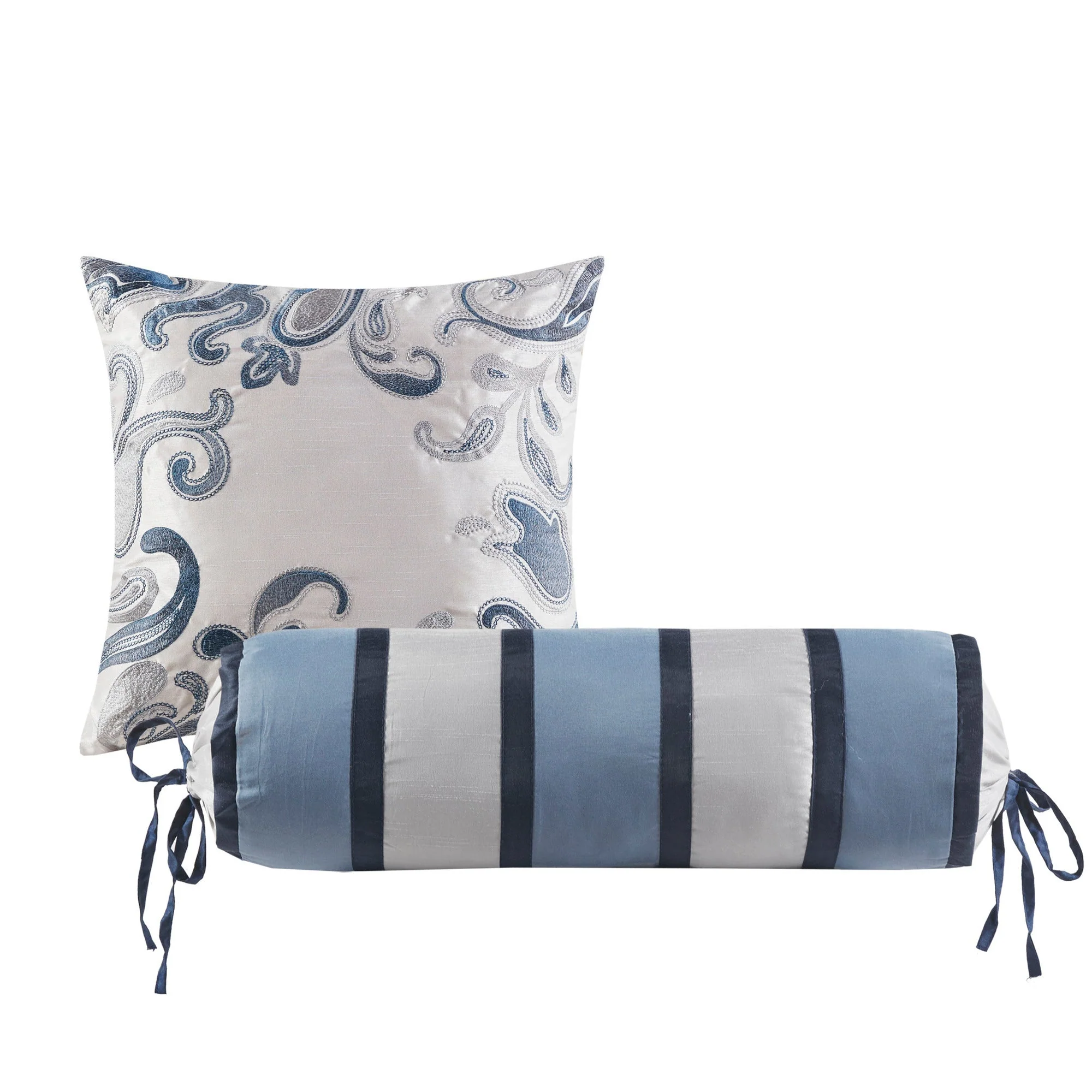 12 Piece Comforter Set with Cotton Bed Sheets Navy King - Image 5
