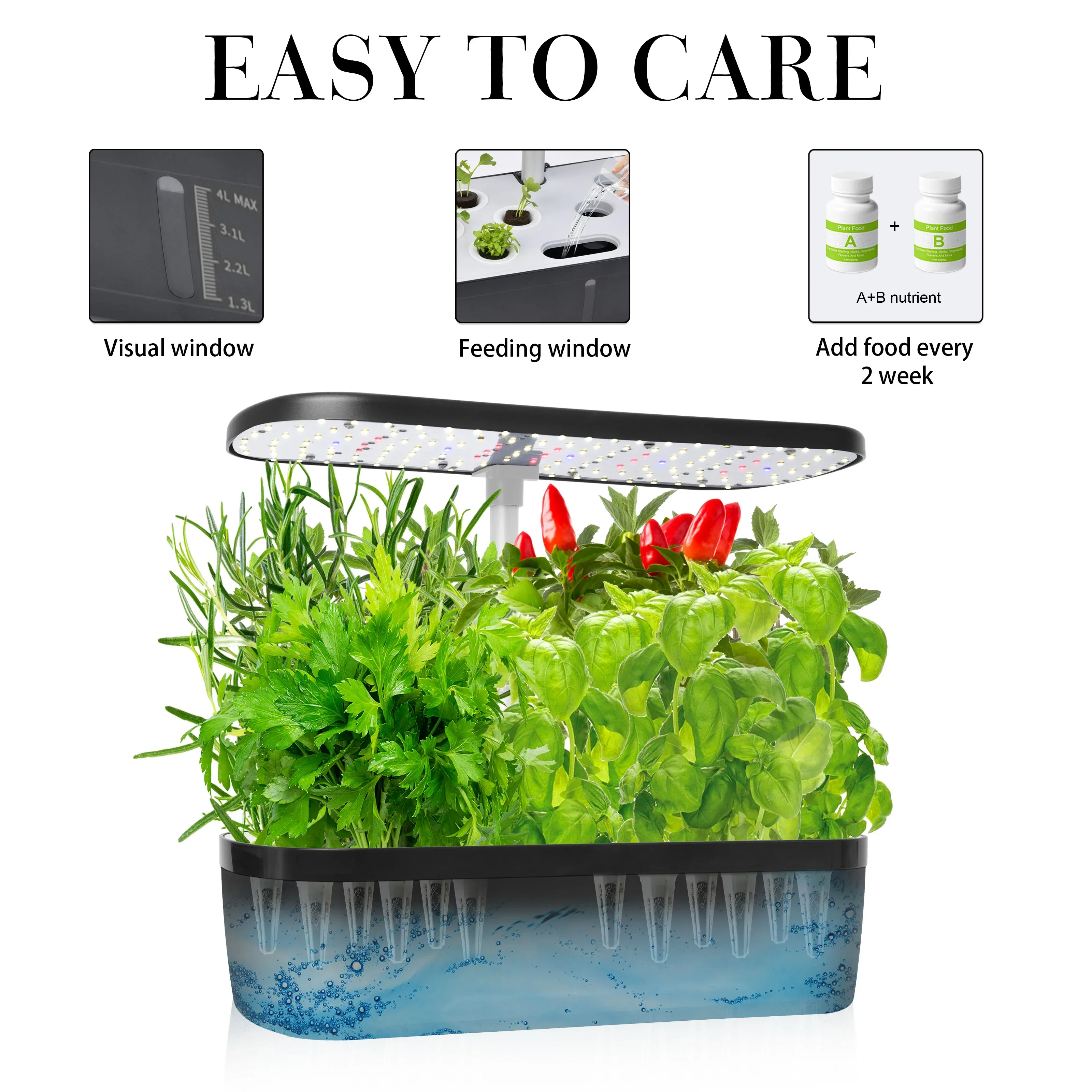 12 Pod Hydroponic Growing System Indoor Herb Garden LED Grow Light Timer - Image 6