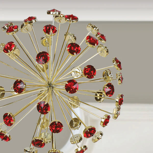 12" Red Crystal Burst Tree Topper - Image 3