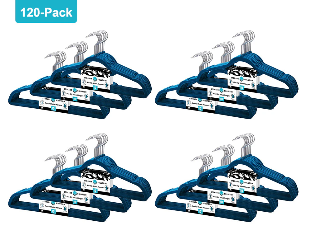 120 Pack of Premium Velvet Non-Slip Hangers with 360 Degree Rotatable Hook - Image 2