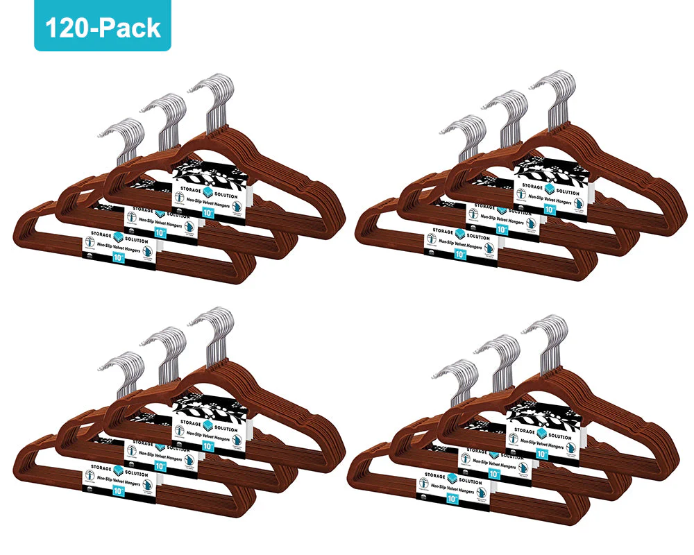 120 Pack of Premium Velvet Non-Slip Hangers with 360 Degree Rotatable Hook - Image 3