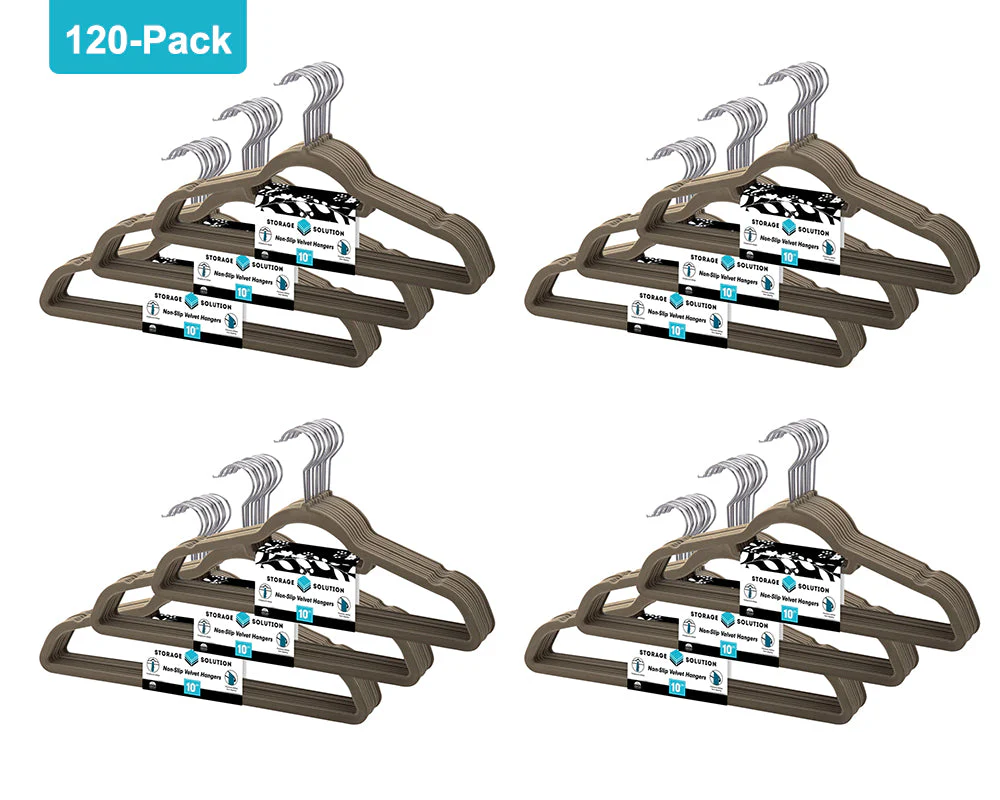 120 Pack of Premium Velvet Non-Slip Hangers with 360 Degree Rotatable Hook - Image 4