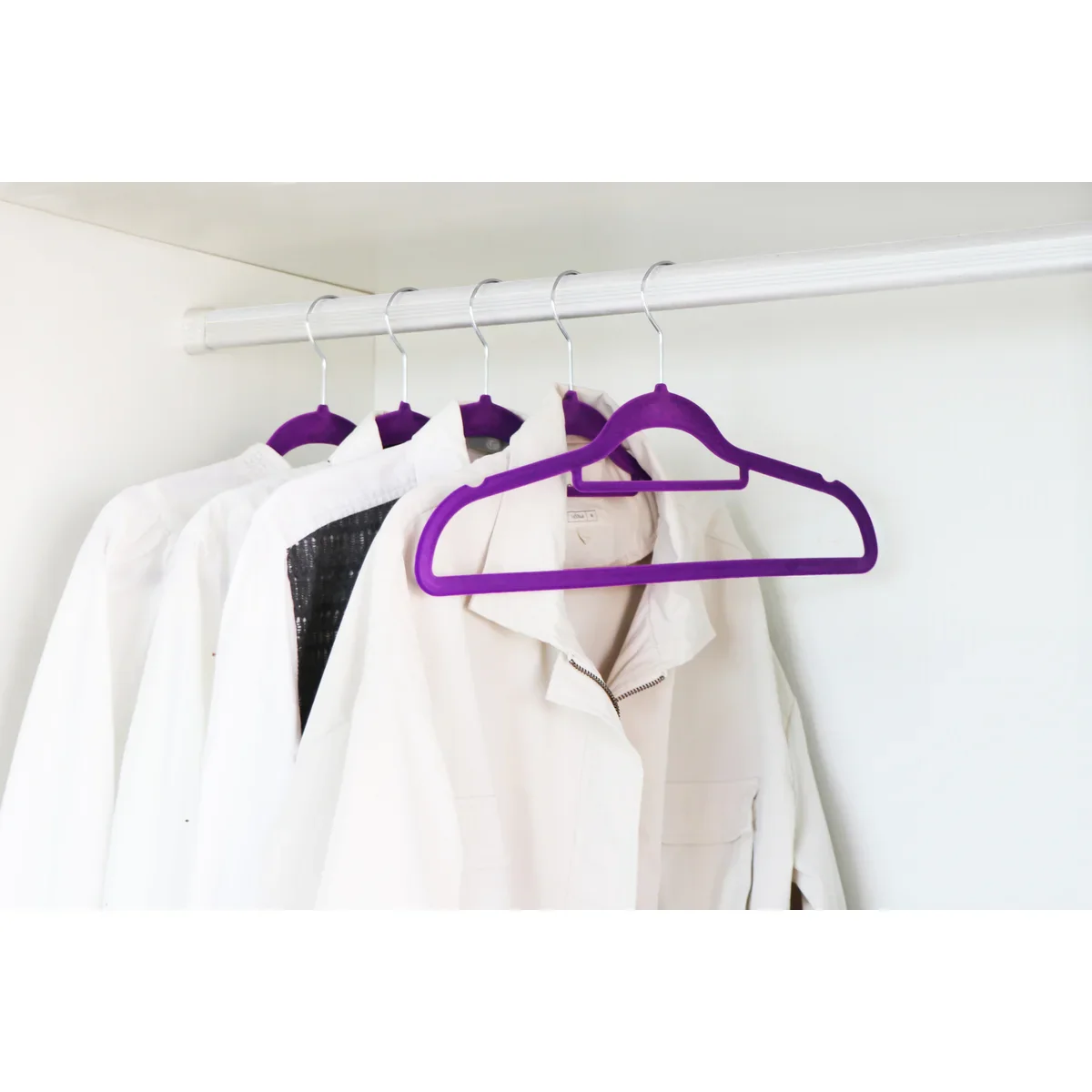 120 Pack of Premium Velvet Non-Slip Hangers with 360 Degree Rotatable Hook - Image 41