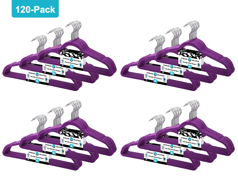 120 Pack of Premium Velvet Non-Slip Hangers with 360 Degree Rotatable Hook - Image 6