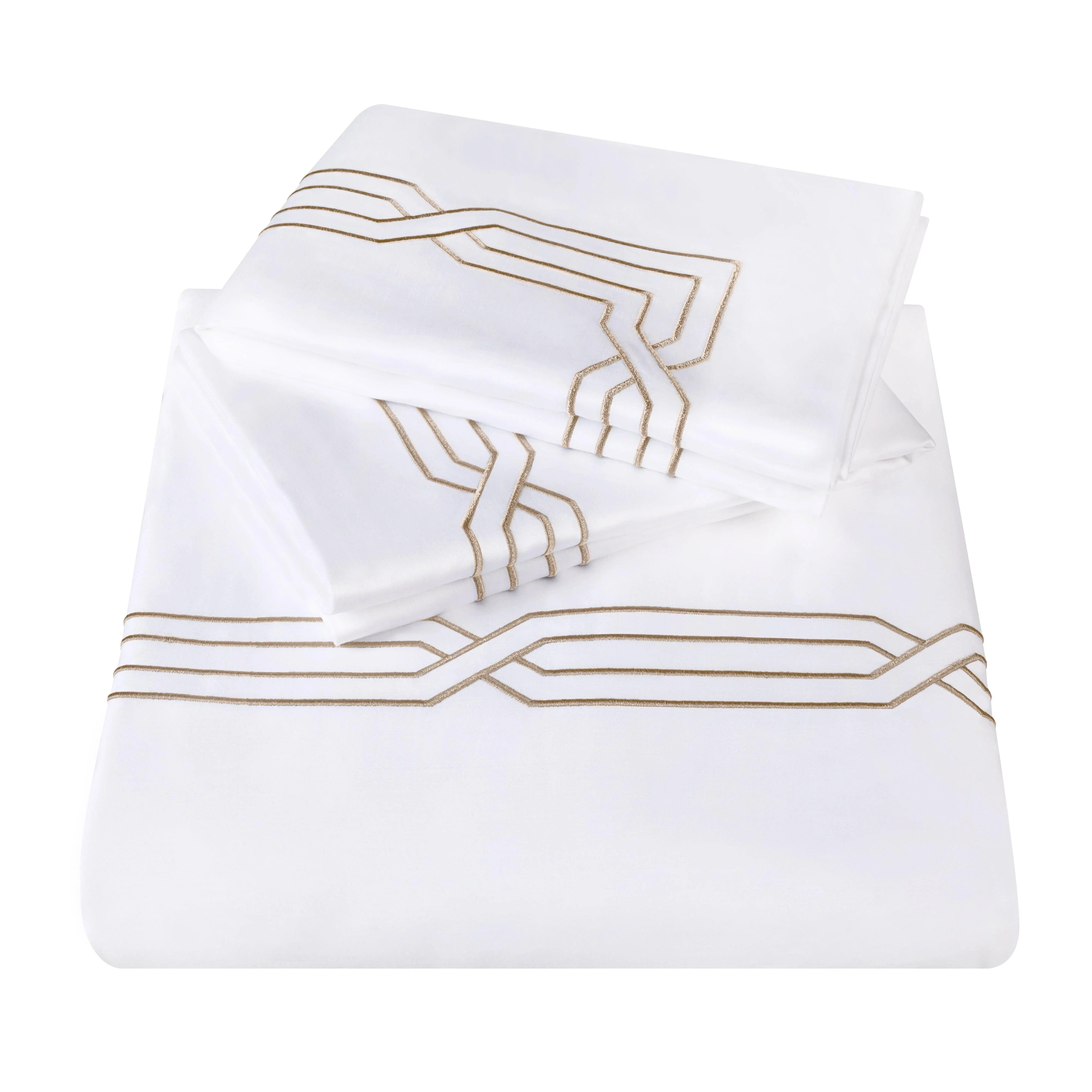 1200 Thread Count Egyptian Cotton Embroidered Scroll Duvet Cover Set - Image 9